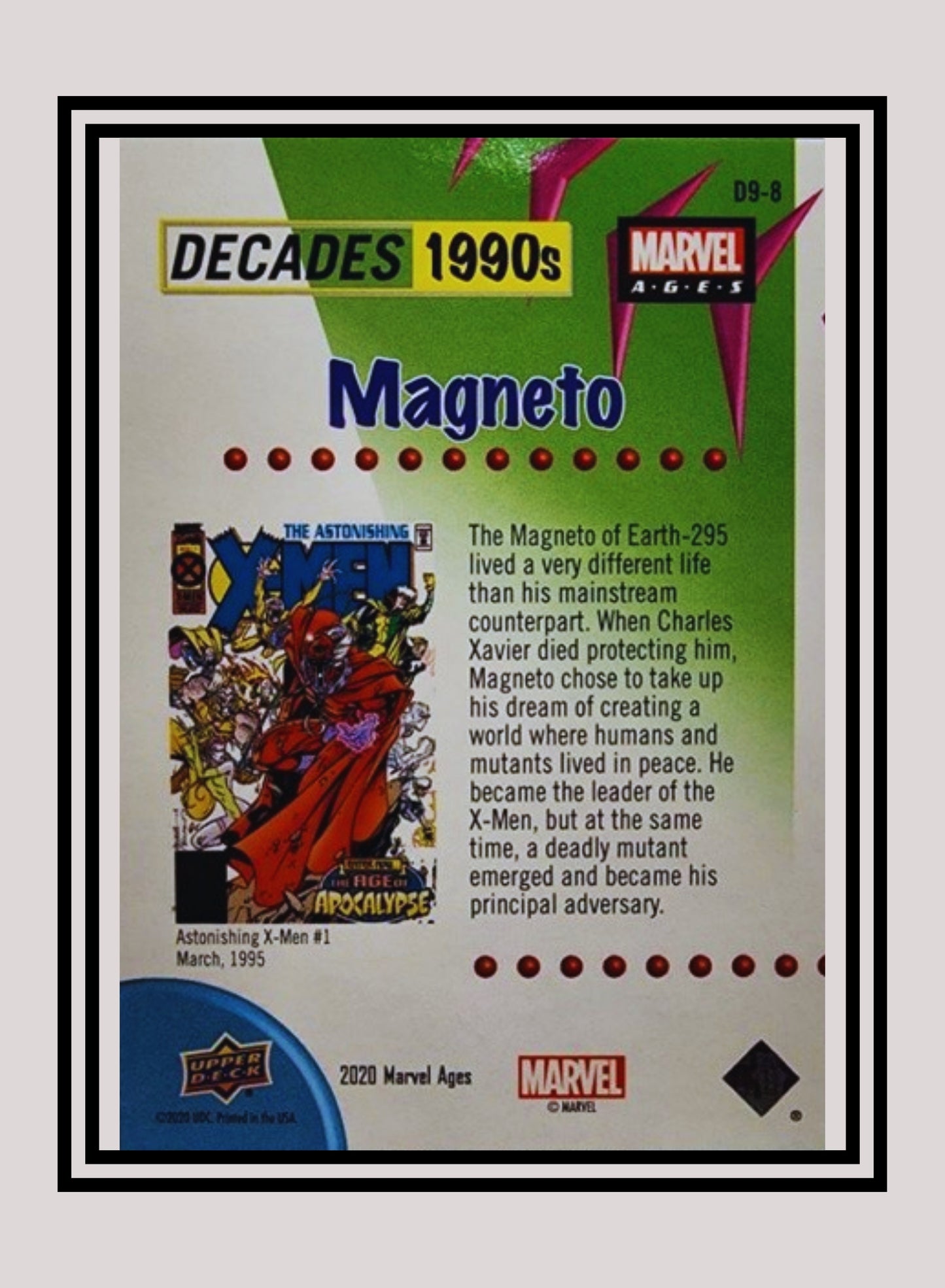 Marvel! 1x Magneto - Prism Refractor Decades 1990 (D9-8 - 2020 Upper Deck Marvel Ages)