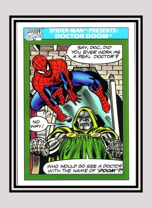 Marvel! 1x Spider-Man Presents: Doctor Doom - Base (#150 - 1990 Impel Marvel Universe Series I)