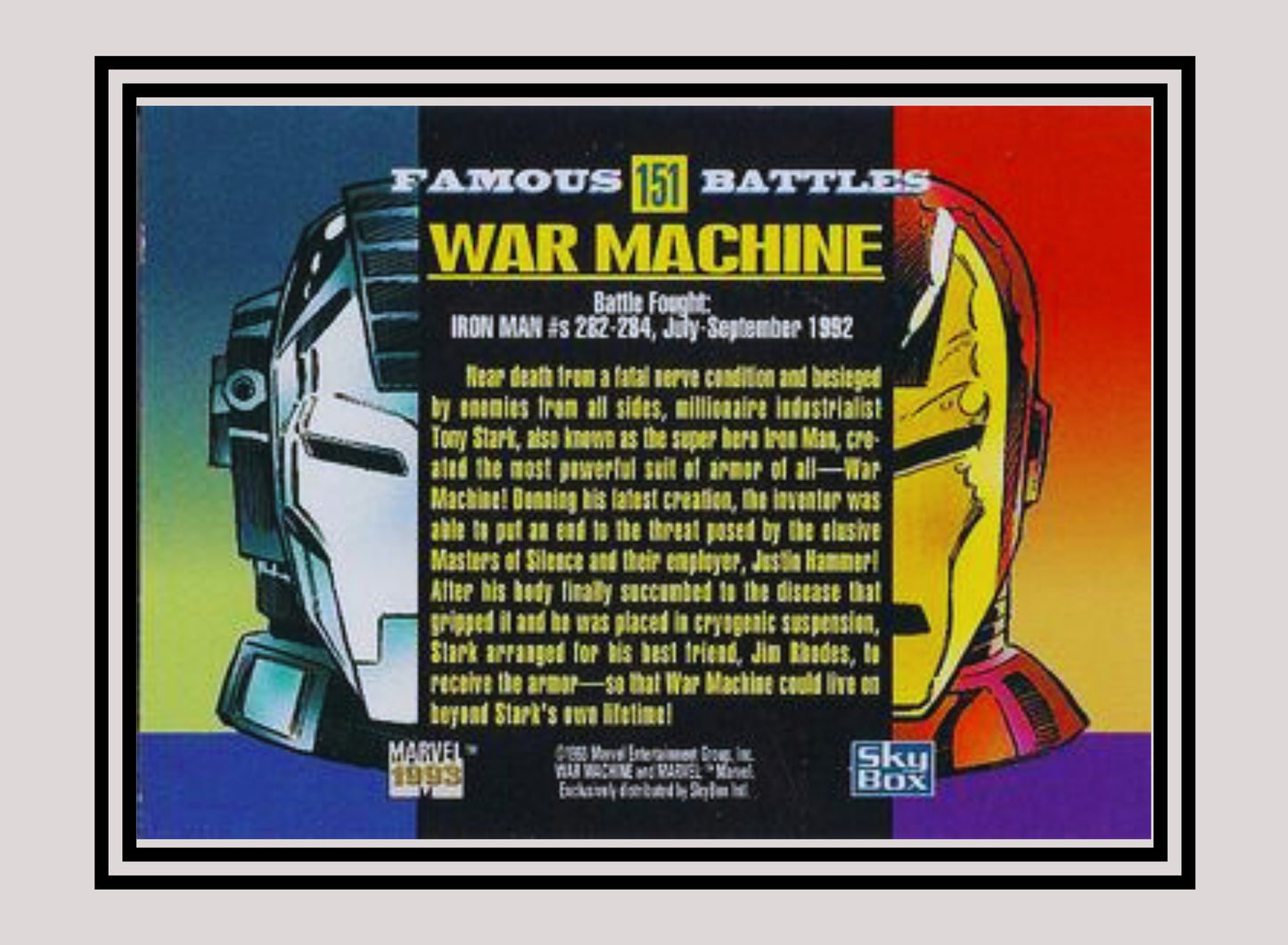 Marvel! 1x War Machine - Base (#151 - 1993 Skybox Marvel Universe Series 4)