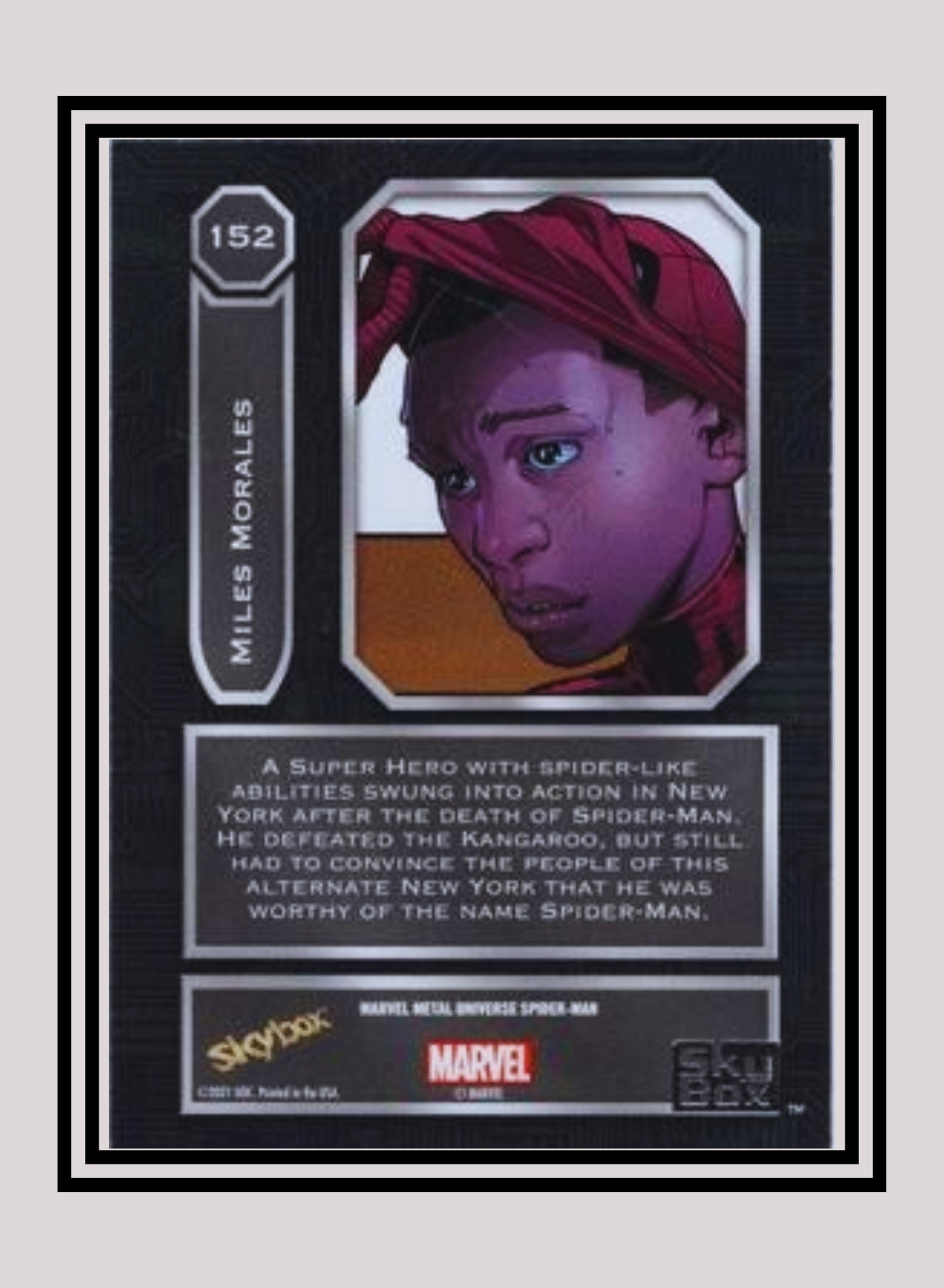 Marvel! 1x Miles Morales - Base High Series (#152 - 2021 Upper Deck Spiderman Metal Universe)