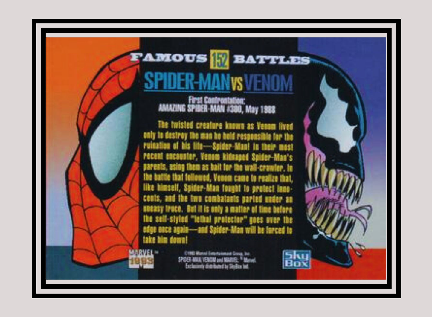 Marvel! 1x Spider-Man vs Venom - Base (#152 - 1993 Skybox Marvel Universe Series 4)