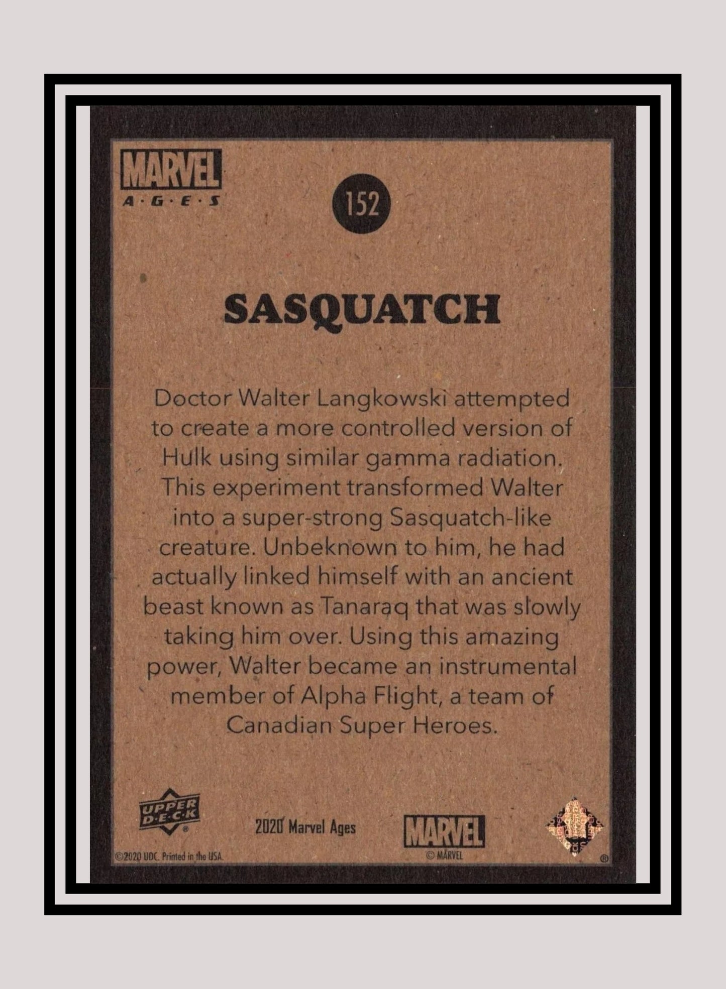 Marvel! 1x Sasquatch - Base (#152 - 2020 Upper Deck Marvel Ages)