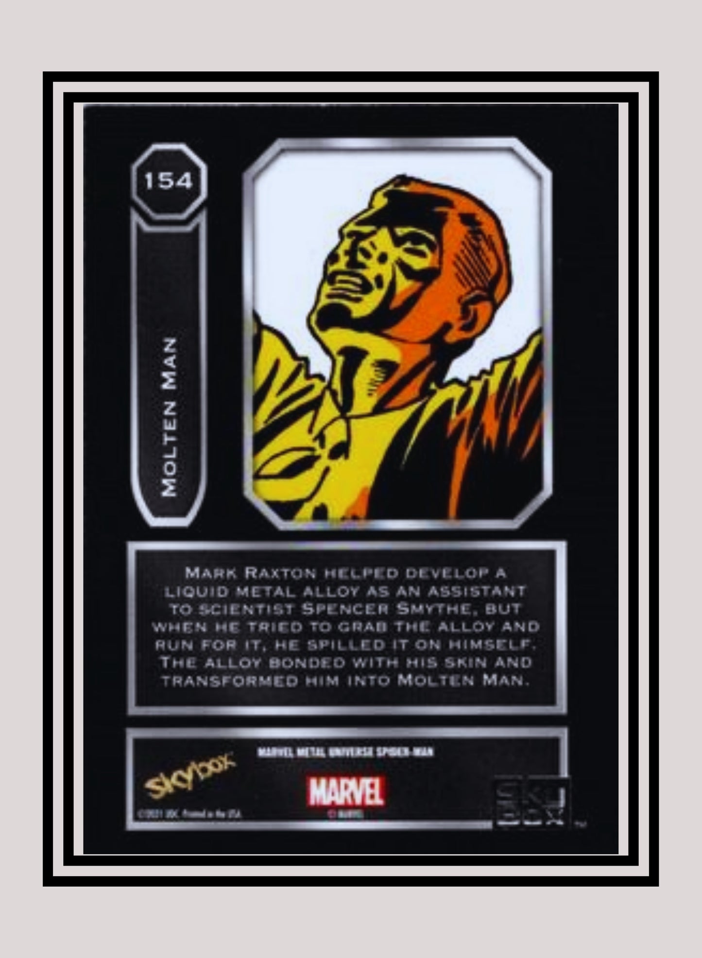 Marvel! 1x Molten Man - Base High Series (#154 - 2021 Upper Deck Spiderman Metal Universe)