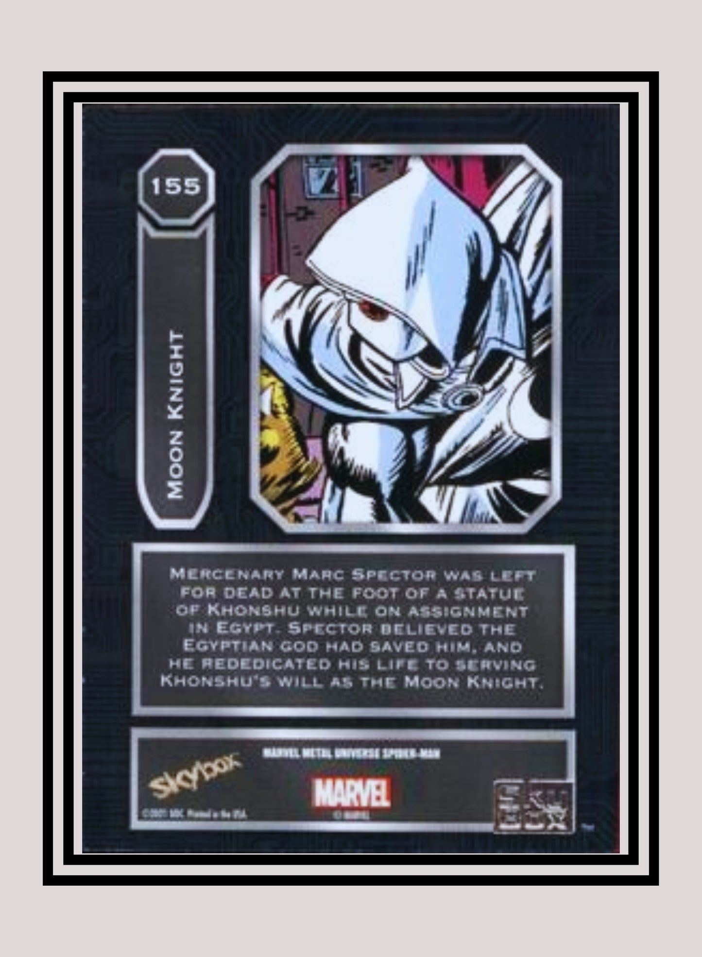 Marvel! 1x Moon Knight - Base High Series (#155 - 2021 Upper Deck Spiderman Metal Universe)