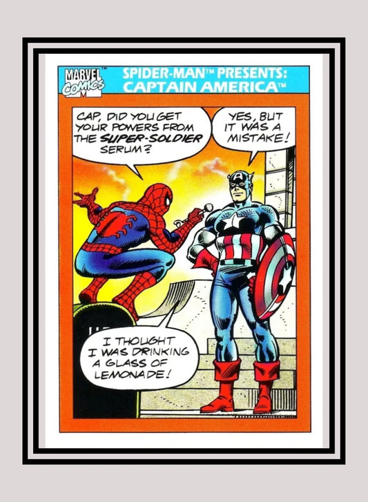 Marvel! 1x Spider-Man Presents: Captain America - Base (#157 - 1990 Impel Marvel Universe Series I)