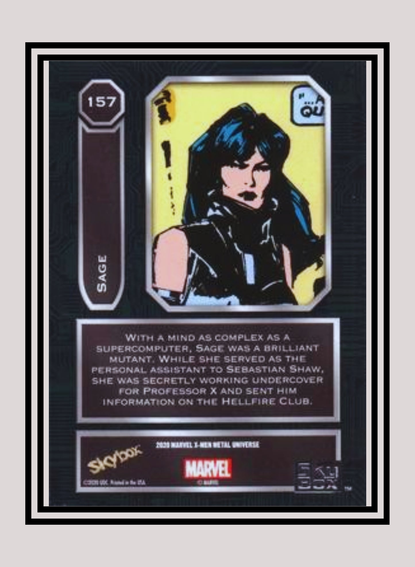 Marvel! 1x Sage - Base High Series (#157 - 2021 Upper Deck X-Men Metal Universe)