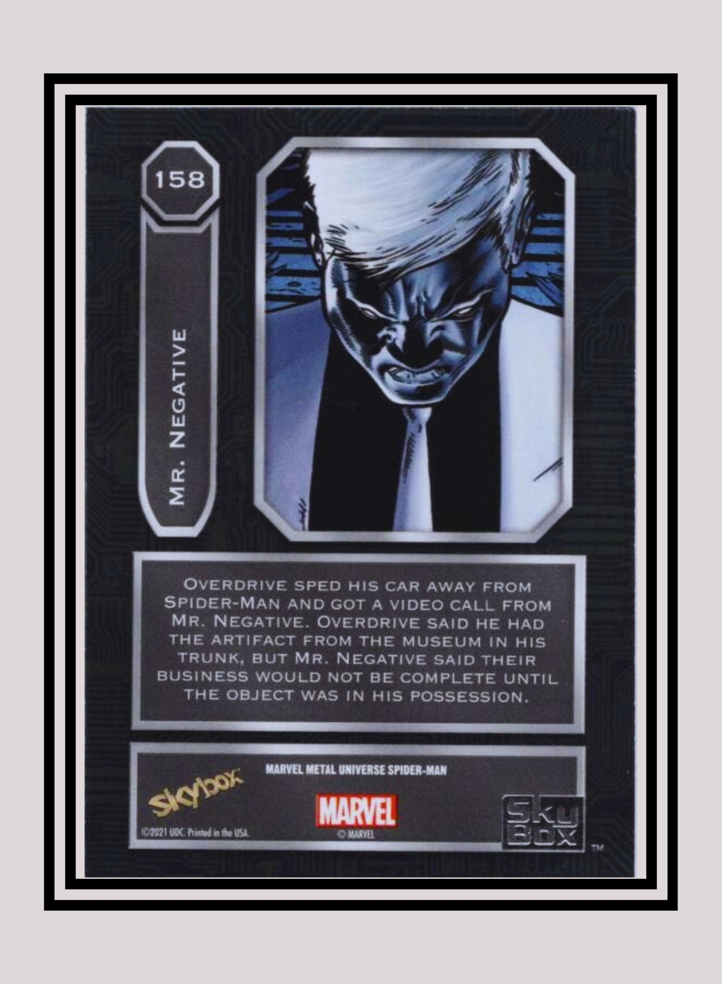 Marvel! 1x Mr. Negative - Base High Series (#158 - 2021 Upper Deck Spiderman Metal Universe)