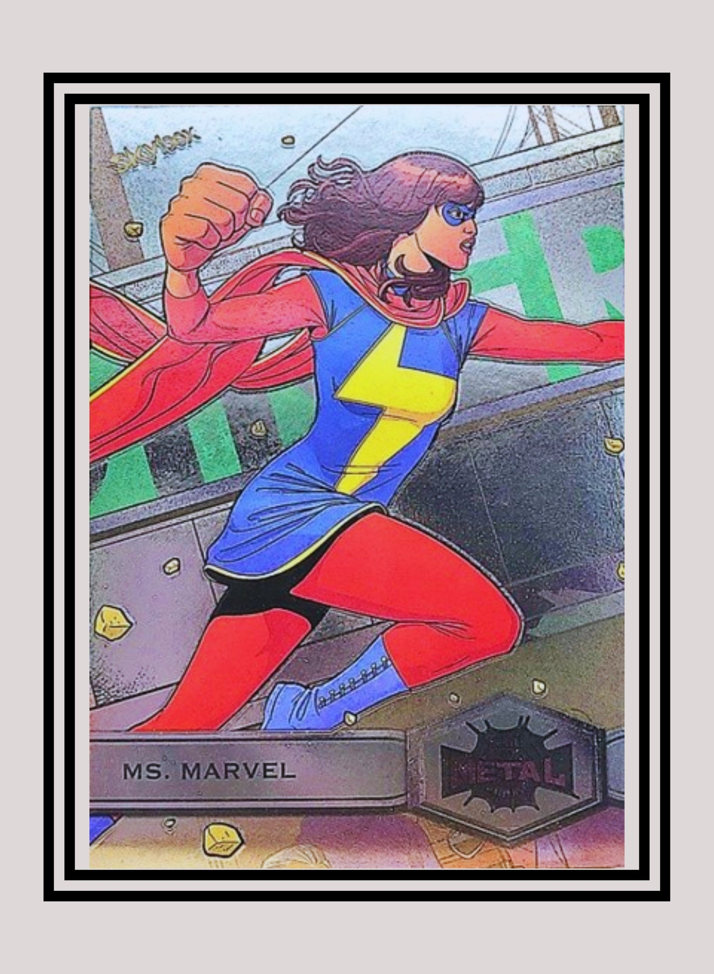 Marvel! 1x Ms. Marvel - Base High Series (#159 - 2021 Upper Deck Spiderman Metal Universe)