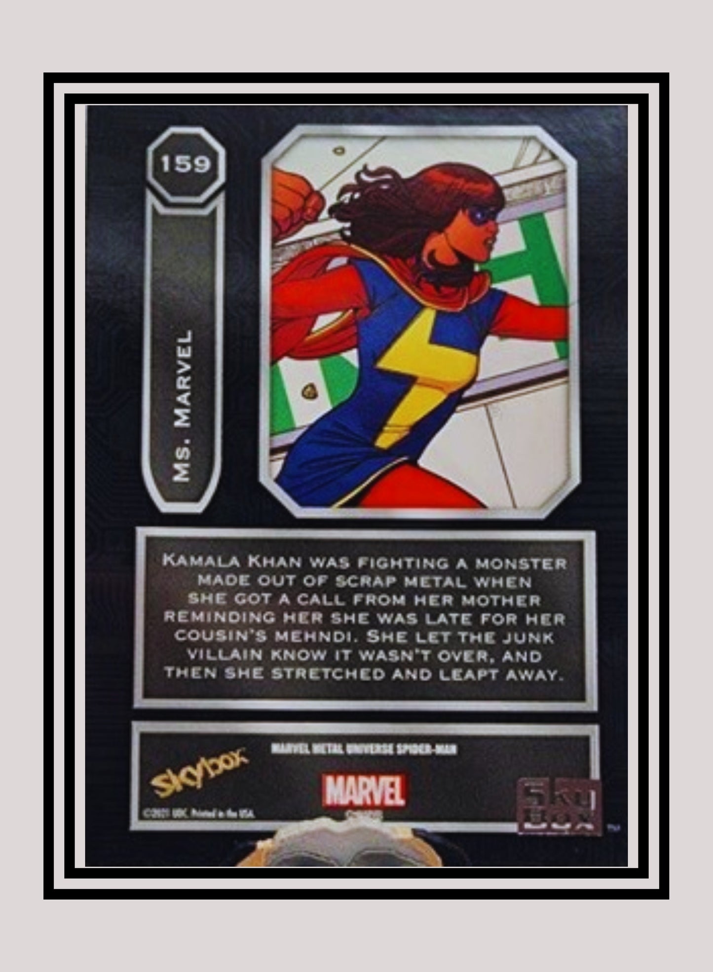 Marvel! 1x Ms. Marvel - Base High Series (#159 - 2021 Upper Deck Spiderman Metal Universe)