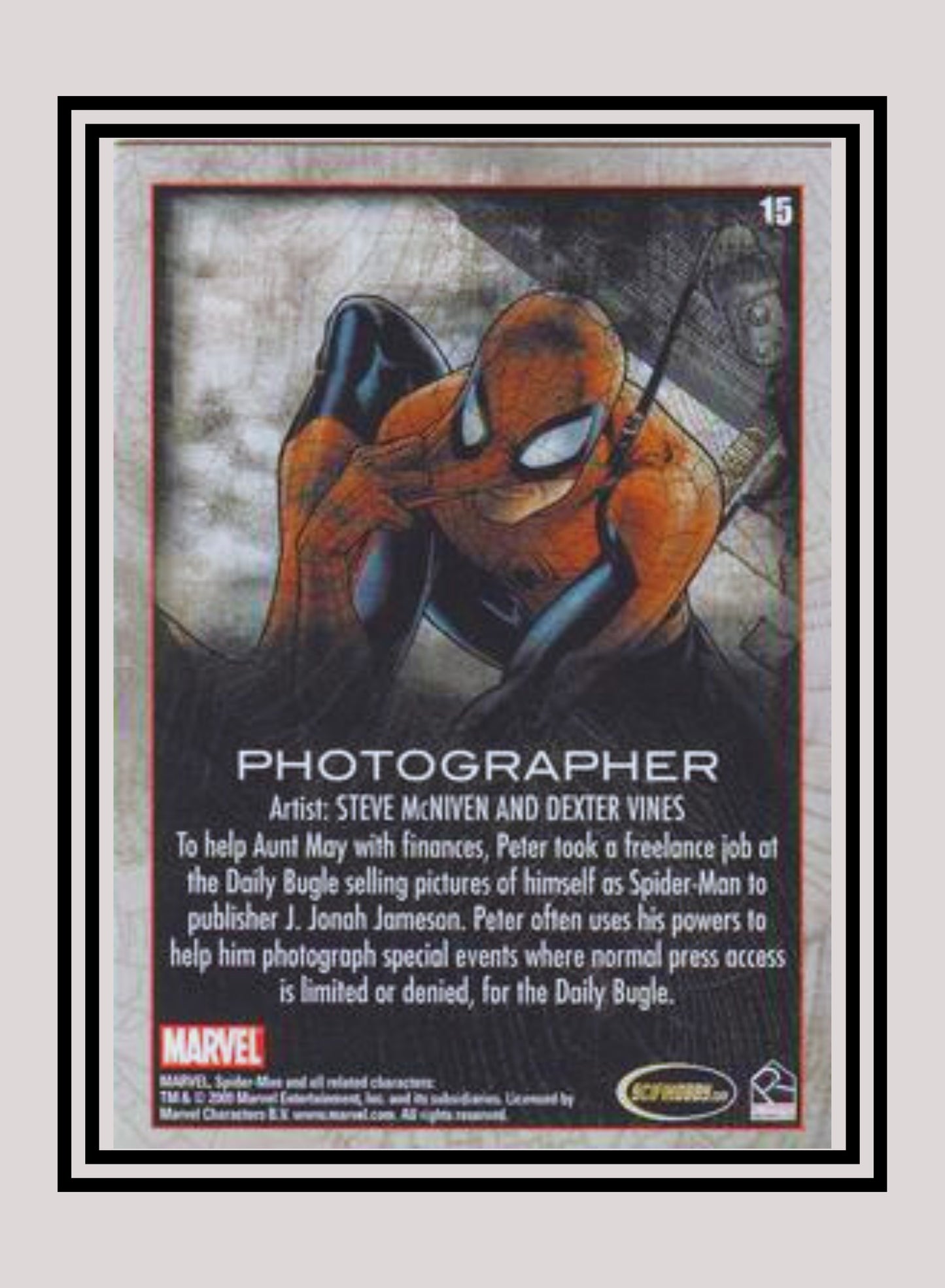 Marvel! 1x Photographer - Base (#15 - 2009 Rittenhouse Spiderman Archives)