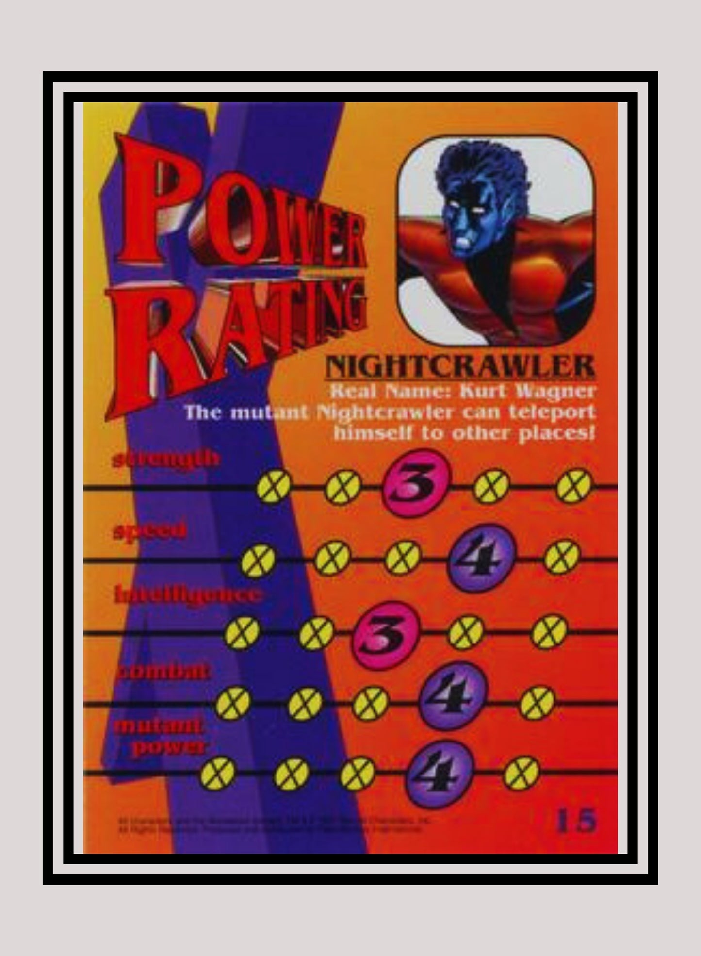 Marvel! 1x Nightcrawler - Base (#15 - 1997 Fleer X-Men International)