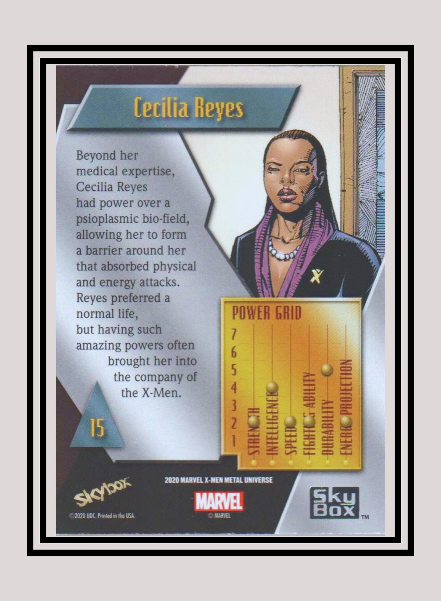 Marvel! 1x Cecilia Reyes - Base Low Series (#015 - 2021 Upper Deck X-Men Metal Universe)