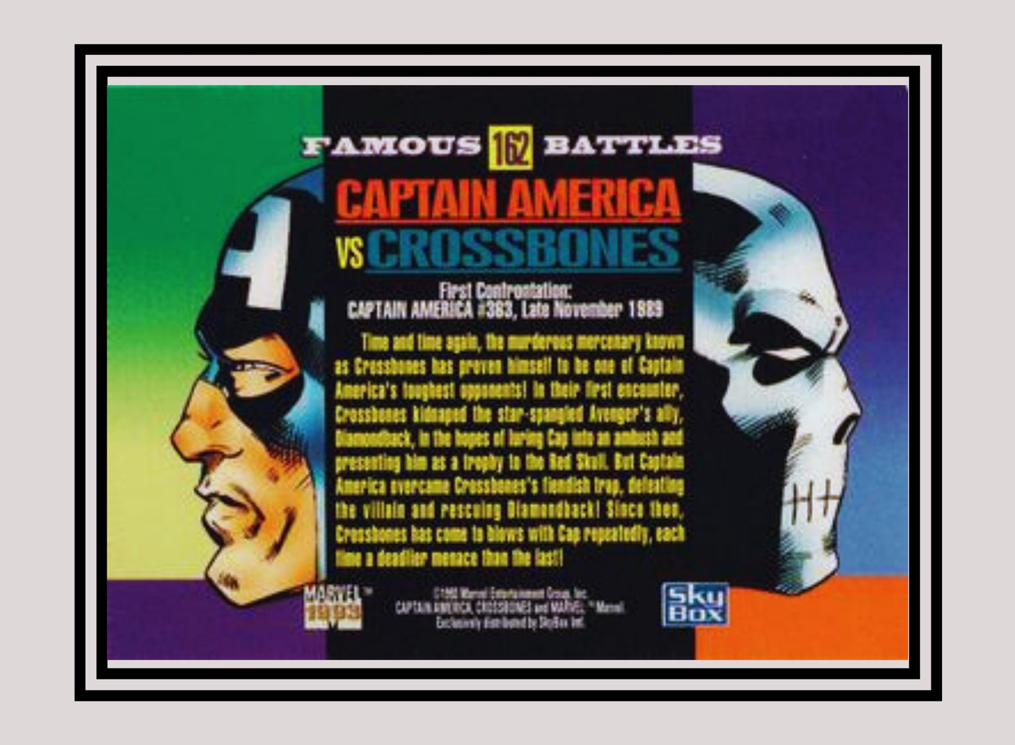 Marvel! 1x Captain America vs Crossbones - Base (#162 - 1993 Skybox Marvel Universe Series 4)