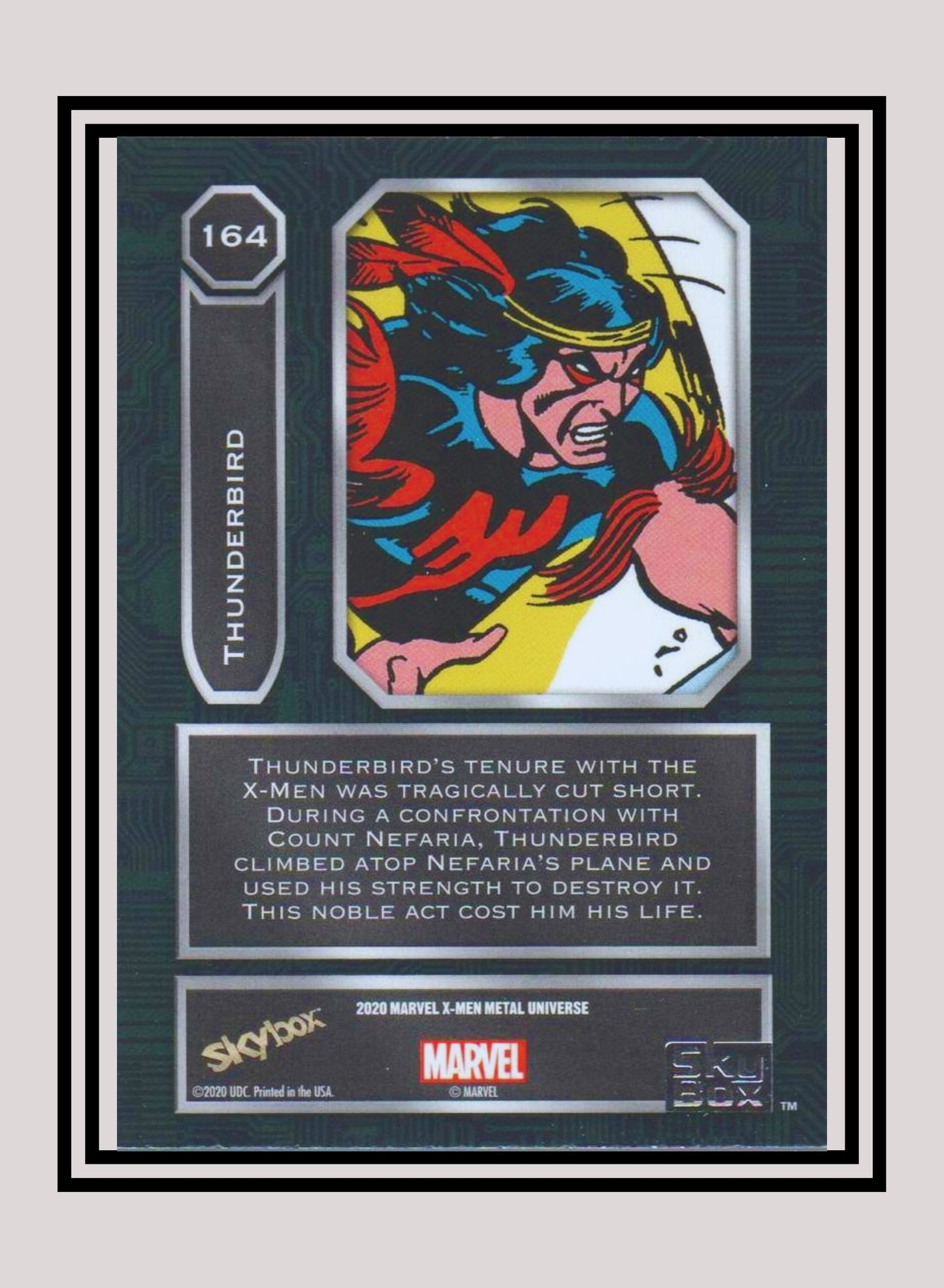 Marvel! 1x Thunderbird - Base High Series (#164 - 2021 Upper Deck X-Men Metal Universe)