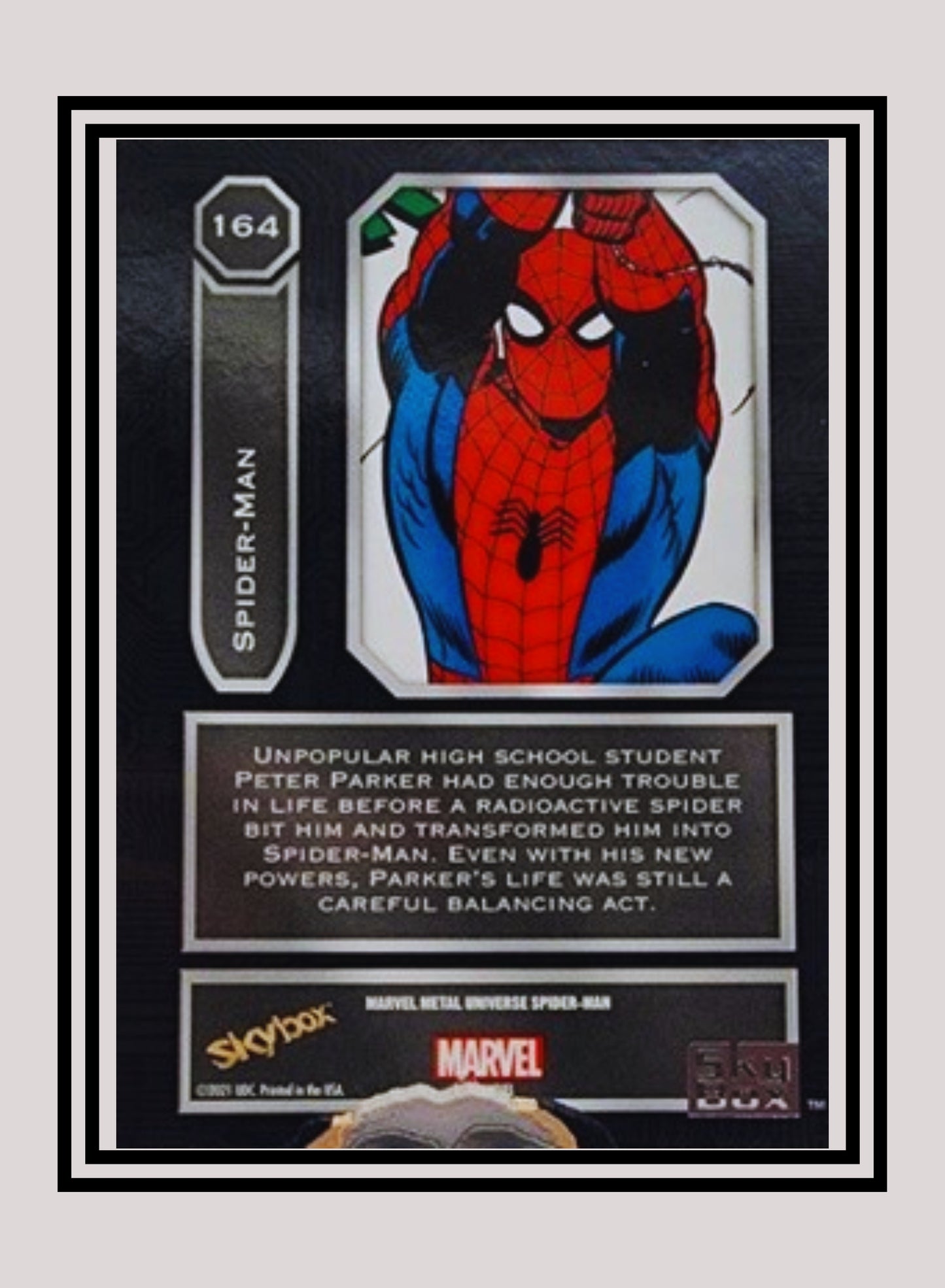 Marvel! 1x Spiderman - Base High Series (#164 - 2021 Upper Deck Spiderman Metal Universe)