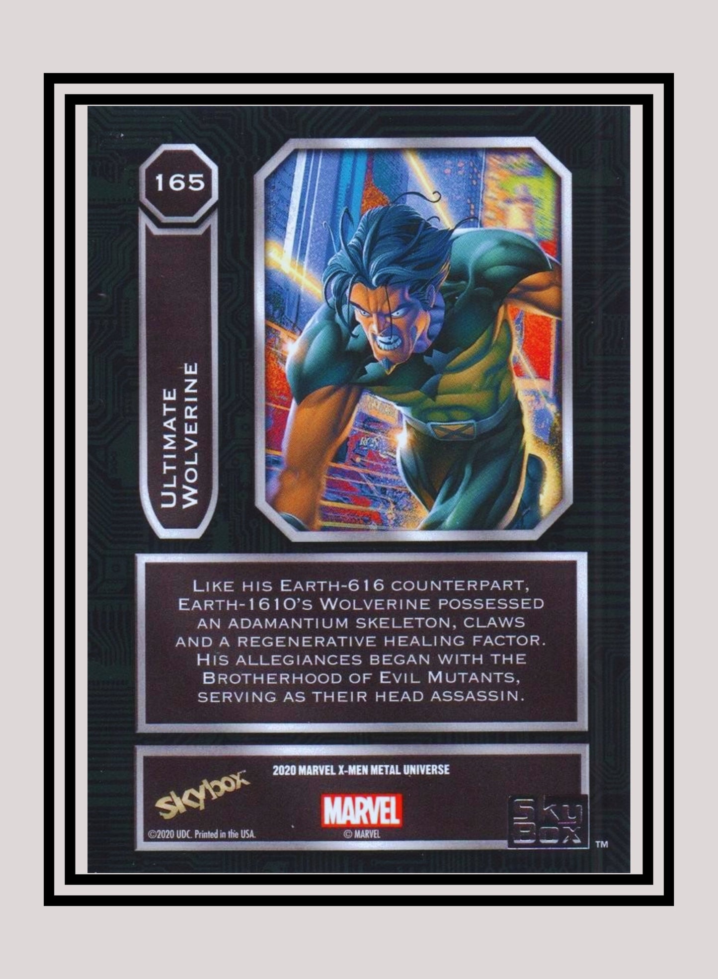 Marvel! 1x Ultimate Wolverine - Base High Series (#165 - 2021 Upper Deck X-Men Metal Universe)