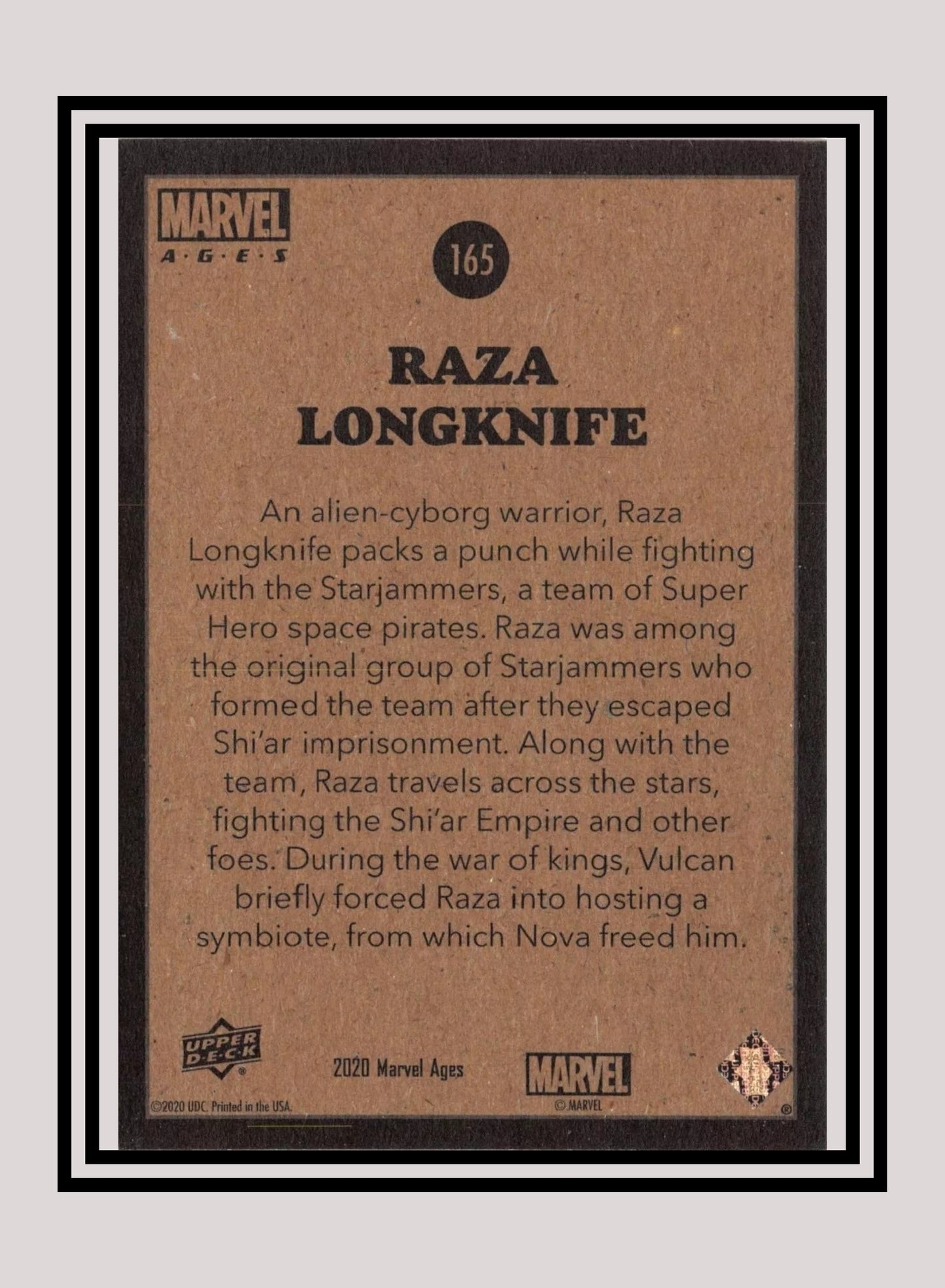 Marvel! 1x Raza Longknife - Base (#165 - 2020 Upper Deck Marvel Ages)