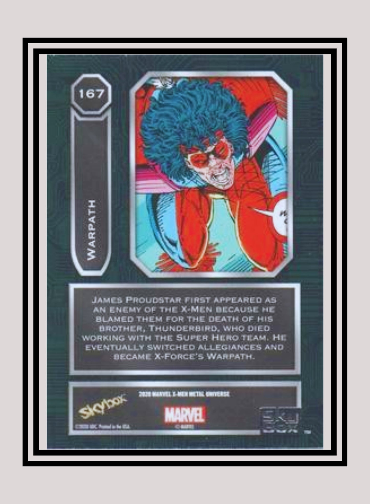 Marvel! 1x Warpath - Base High Series (#167 - 2021 Upper Deck X-Men Metal Universe)