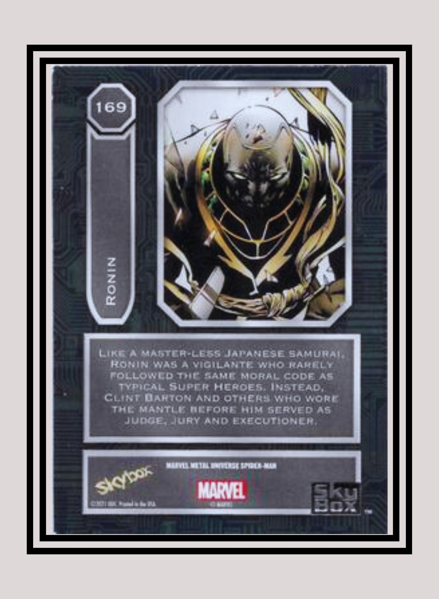 Marvel! 1x Ronin - Base High Series (#169 - 2021 Upper Deck Spiderman Metal Universe)