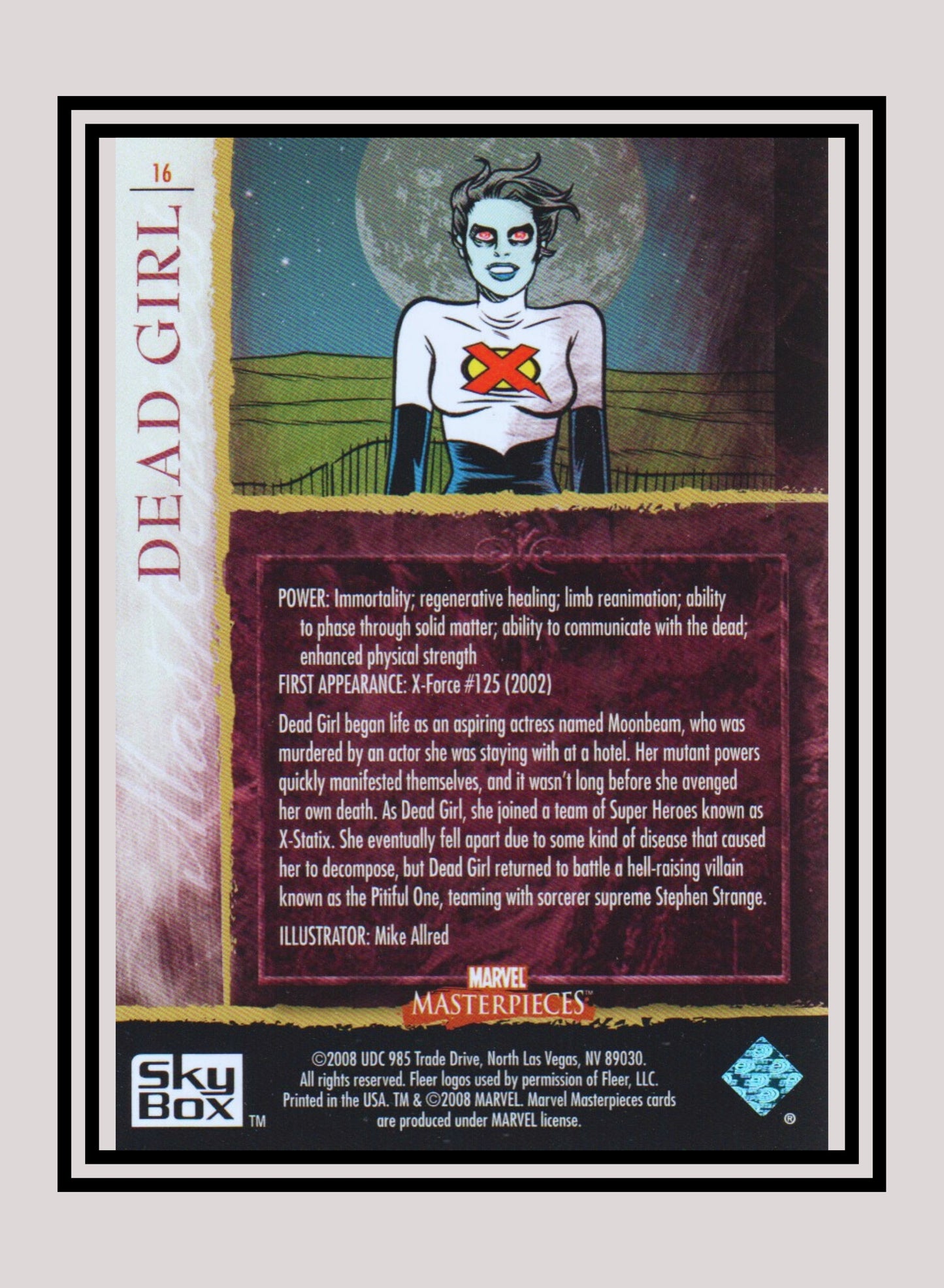 Marvel! 1x Dead Girl - Base (#16 - 2008 Upper Deck Marvel Masterpieces Series 2)