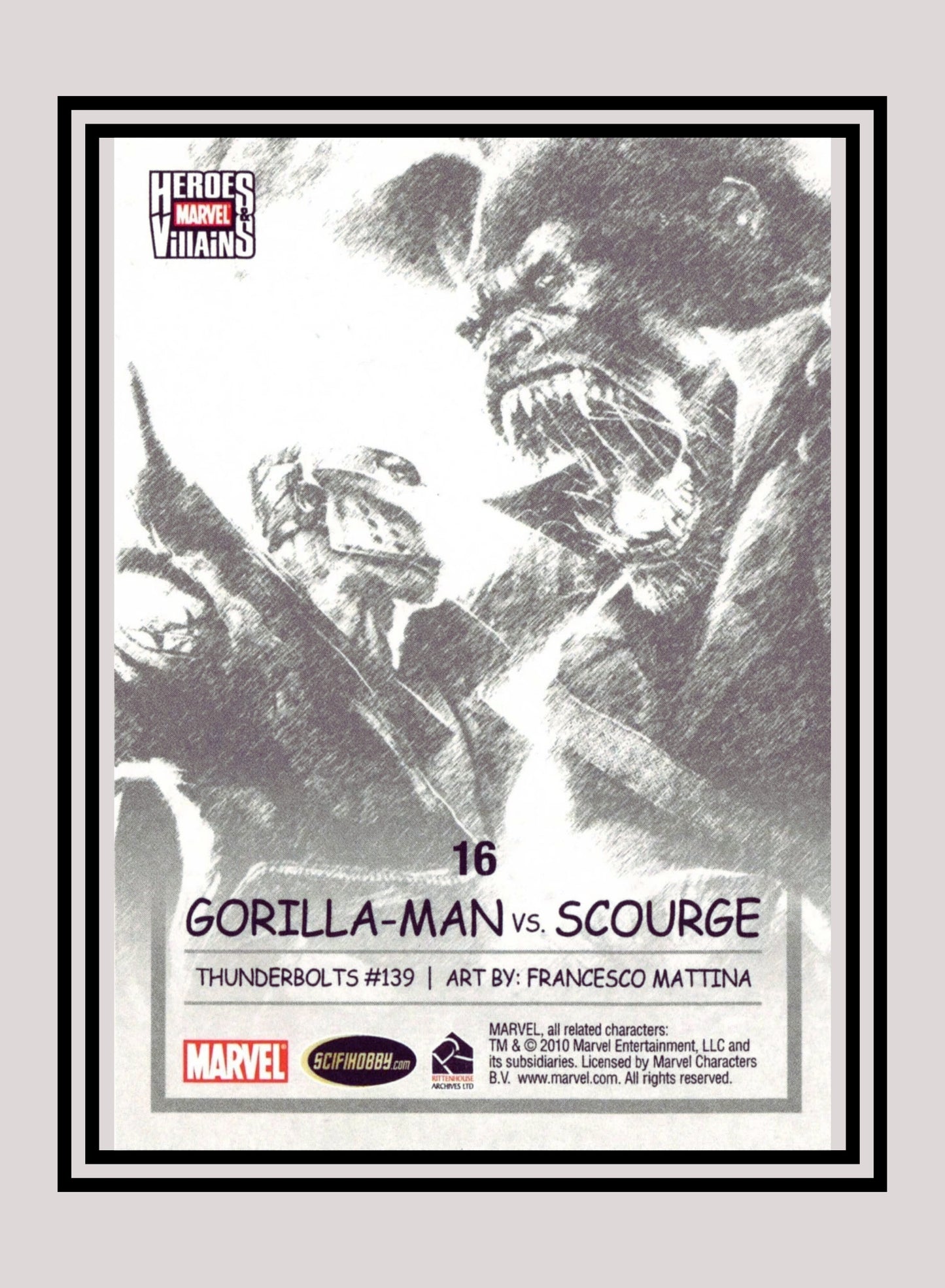 Marvel! 1x Gorilla-Man vs. Scourge - Base (#16 - 2010 Rittenhouse Marvel Heroes & Villains)