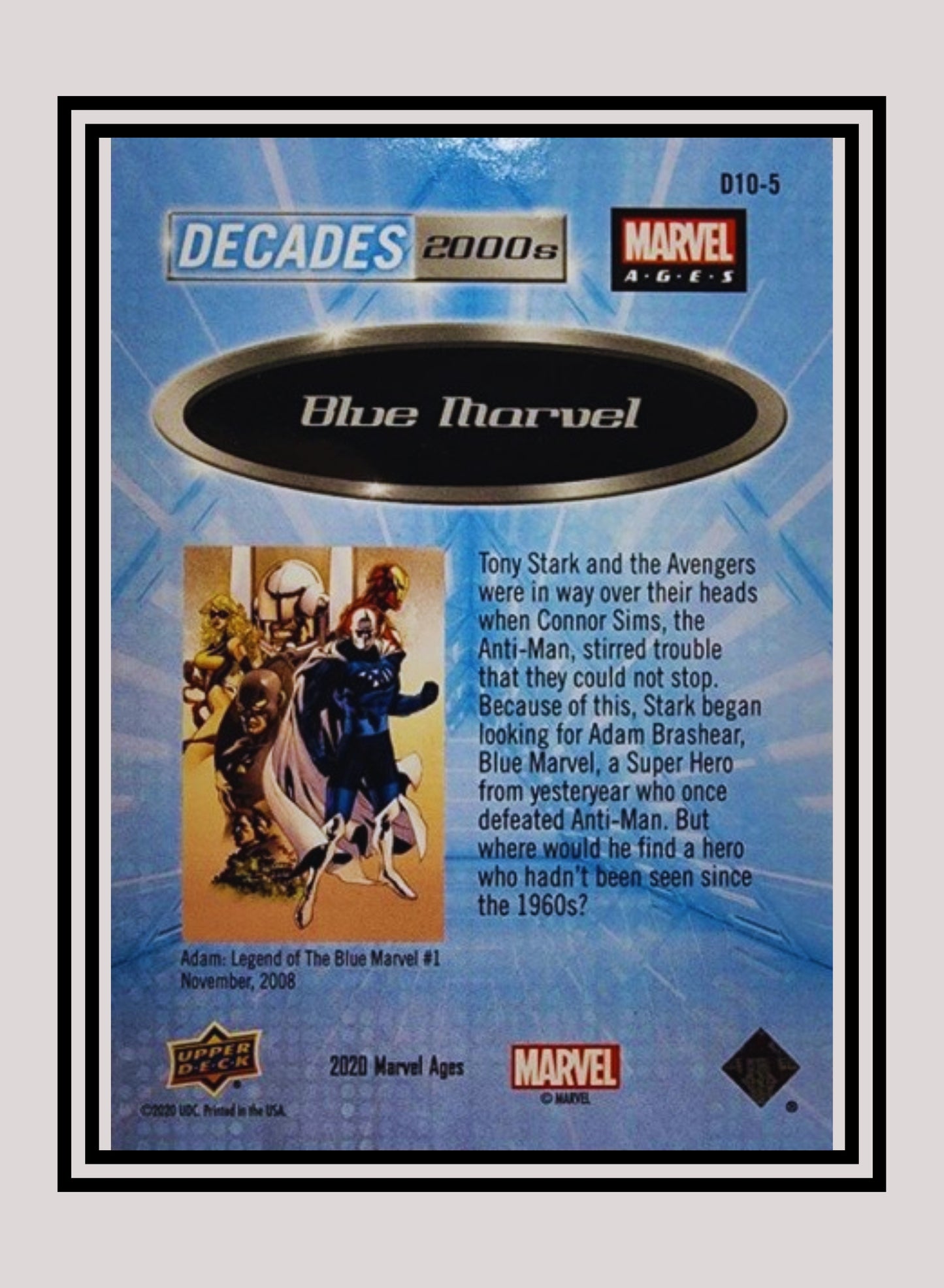 Marvel! 1x Blue Marvel - Prism Refractor Decades 2000 (D10-5 - 2020 Upper Deck Marvel Ages)