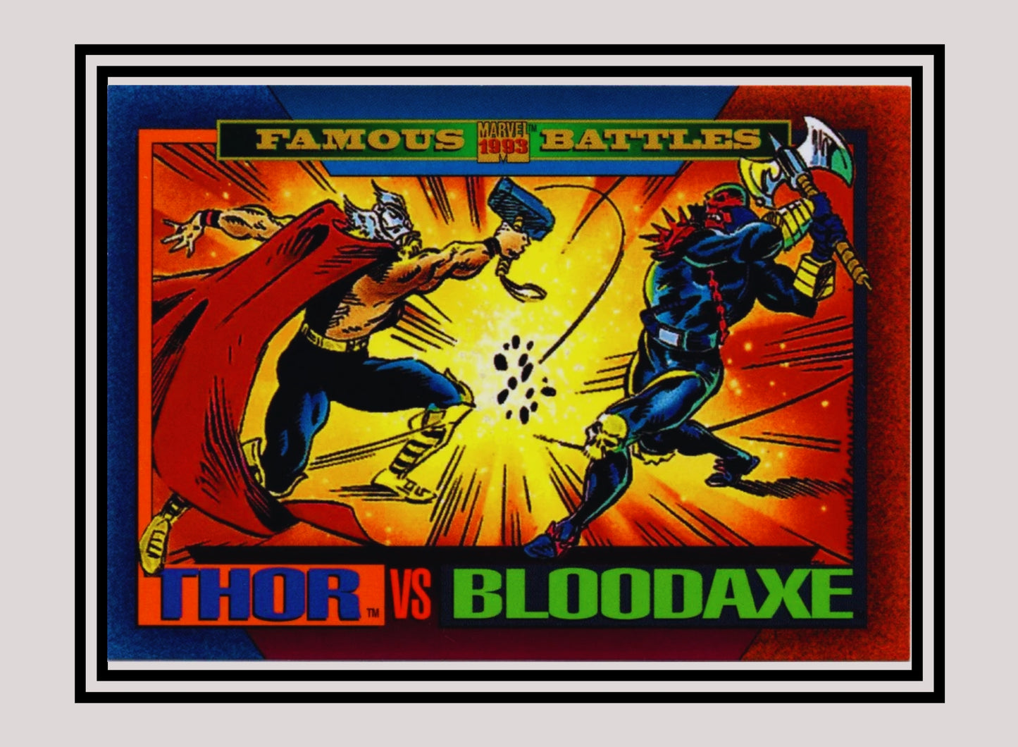 Marvel! 1x Thor vs Bloodaxe - Base (#170 - 1993 Skybox Marvel Universe Series 4)