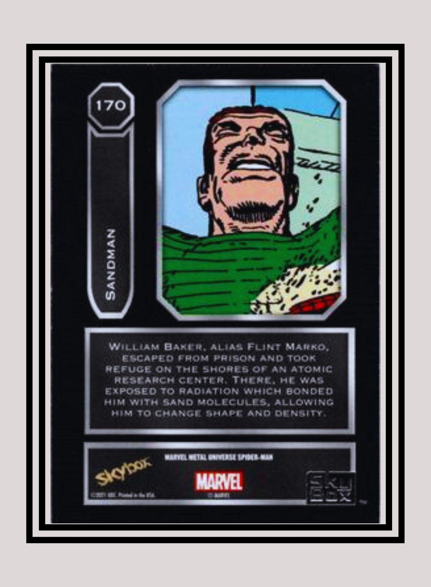 Marvel! 1x Sandman - Base High Series (#170 - 2021 Upper Deck Spiderman Metal Universe)