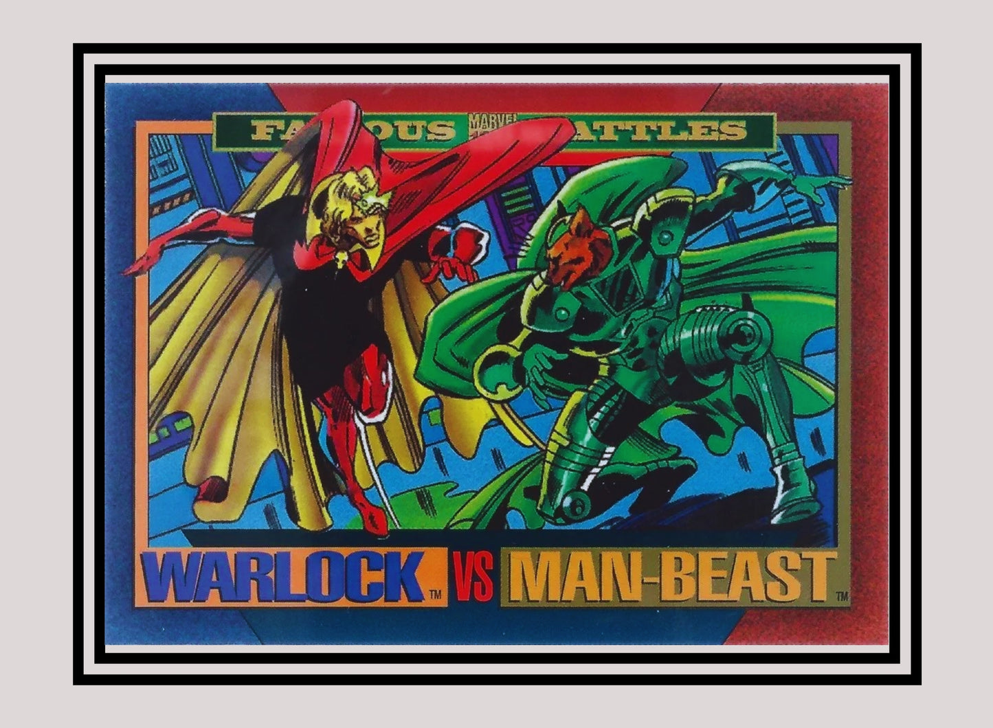 Marvel! 1x Warlock vs Man-Beast - Base (#171 - 1993 Skybox Marvel Universe Series 4)