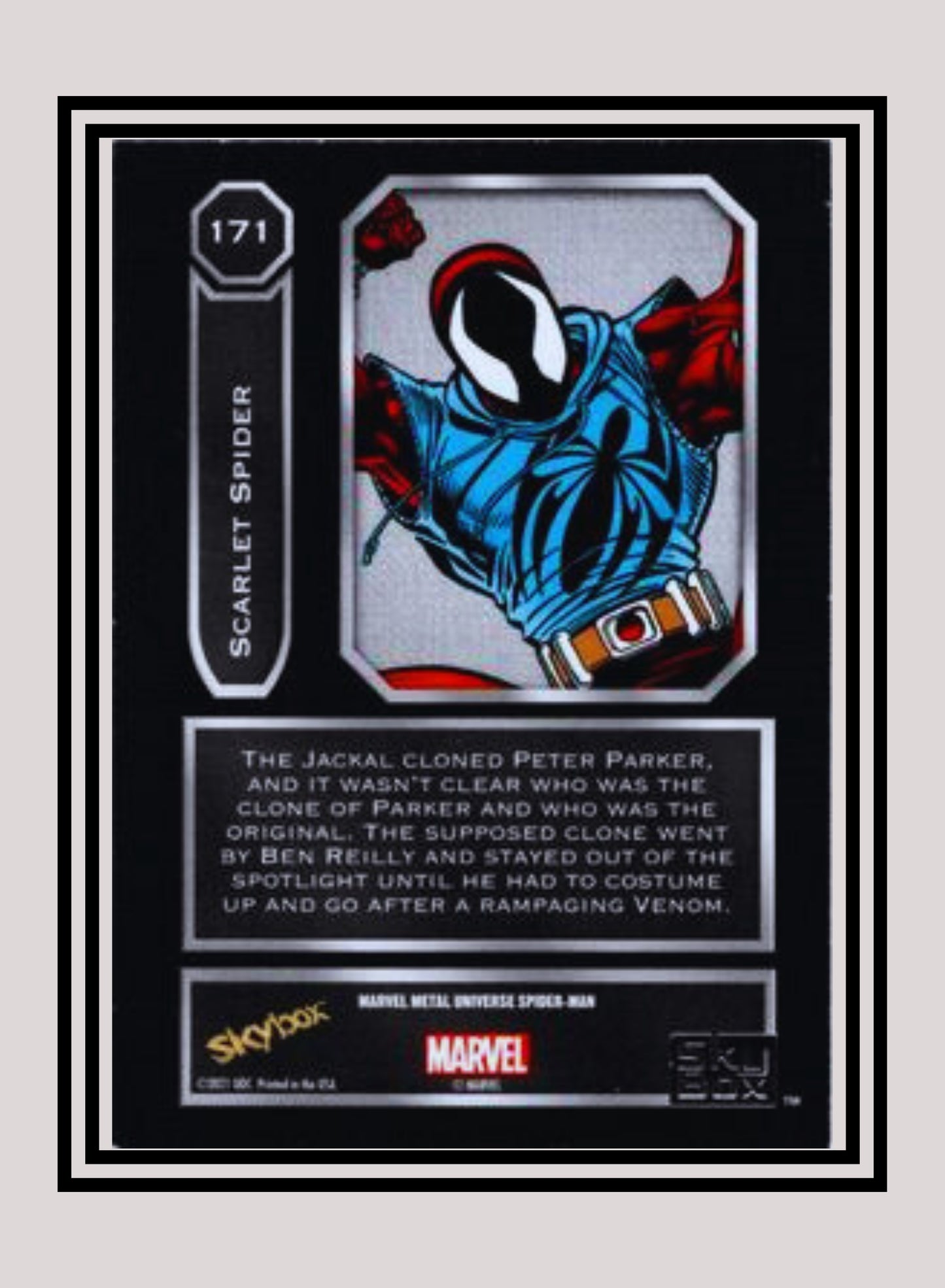 Marvel! 1x Scarlet Spider - Base High Series (#171 - 2021 Upper Deck Spiderman Metal Universe)