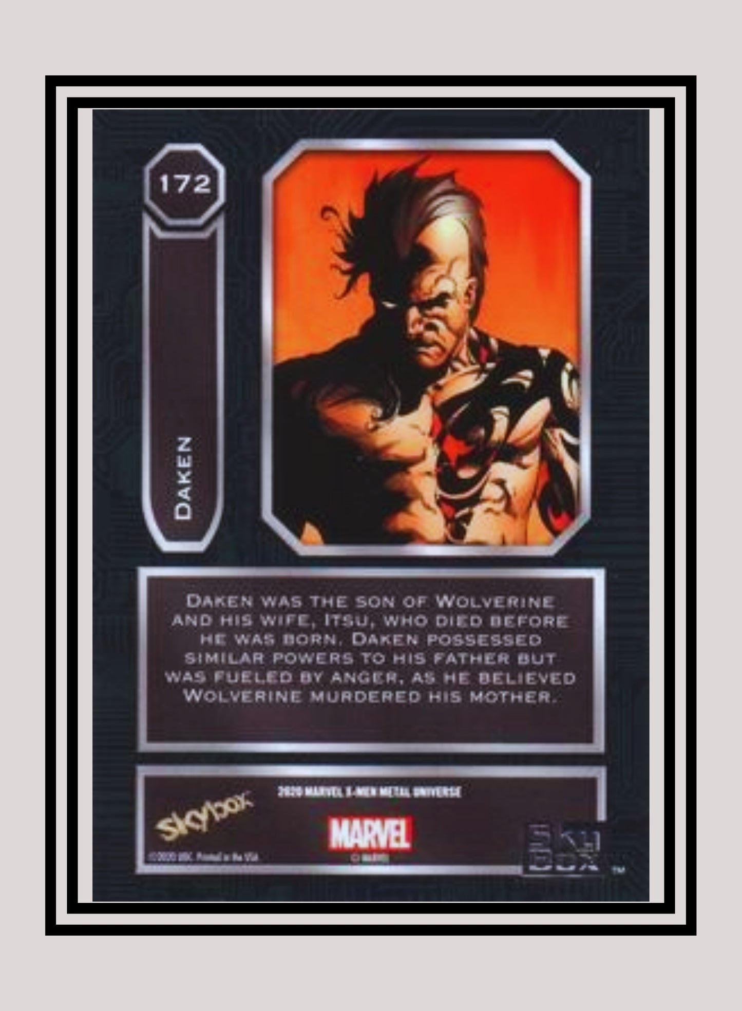 Marvel! 1x Daken - Base High Series (#172 - 2021 Upper Deck X-Men Metal Universe)