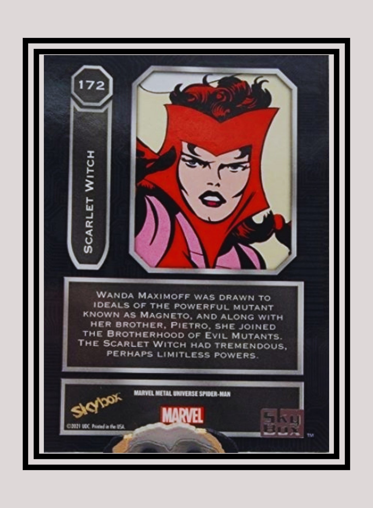 Marvel! 1x Scarlet Witch - Base High Series (#172 - 2021 Upper Deck Spiderman Metal Universe)