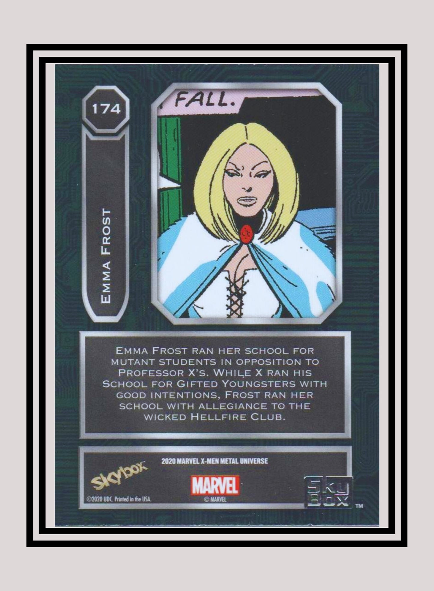 Marvel! 1x Emma Frost - Base High Series (#174 - 2021 Upper Deck X-Men Metal Universe)