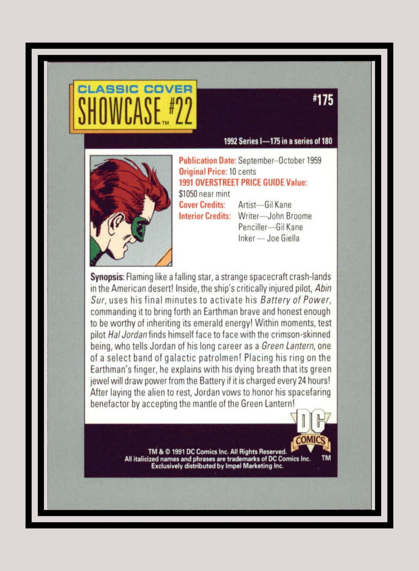 DC! 1x Showcase #22 - Base (#175 - 1991 Impel DC Cosmic Cards)