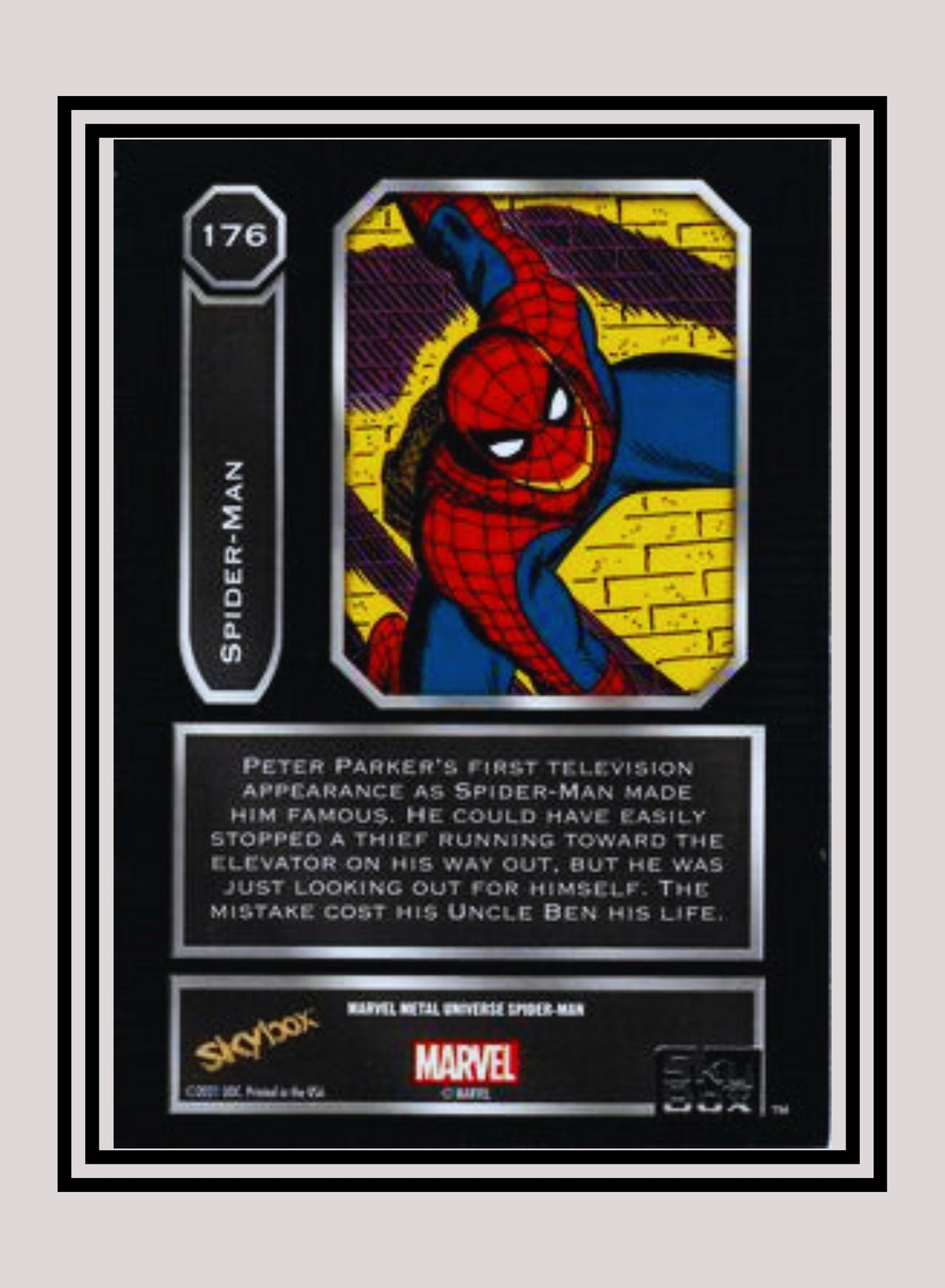 Marvel! 1x Spiderman - Base High Series (#176 - 2021 Upper Deck Spiderman Metal Universe)