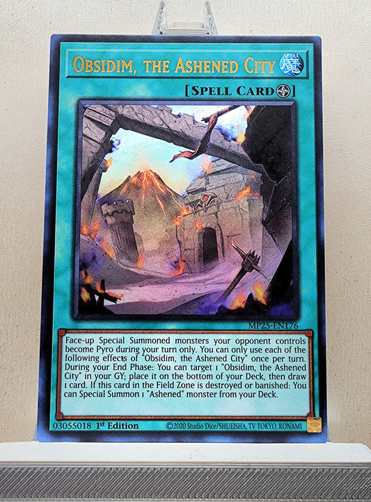 Yugioh! 1x Obsidim, the Ashened City (MP25 - Ultra Rare) 1st Edition
