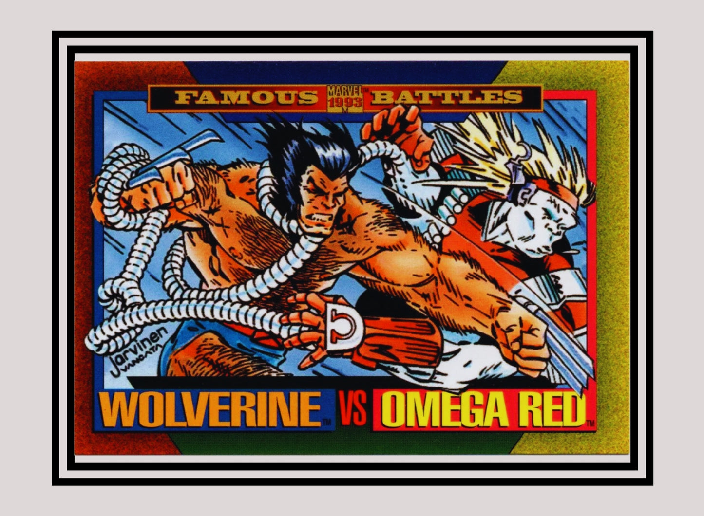 Marvel! 1x Wolverine vs Omega Red - Base (#177 - 1993 Skybox Marvel Universe Series 4)