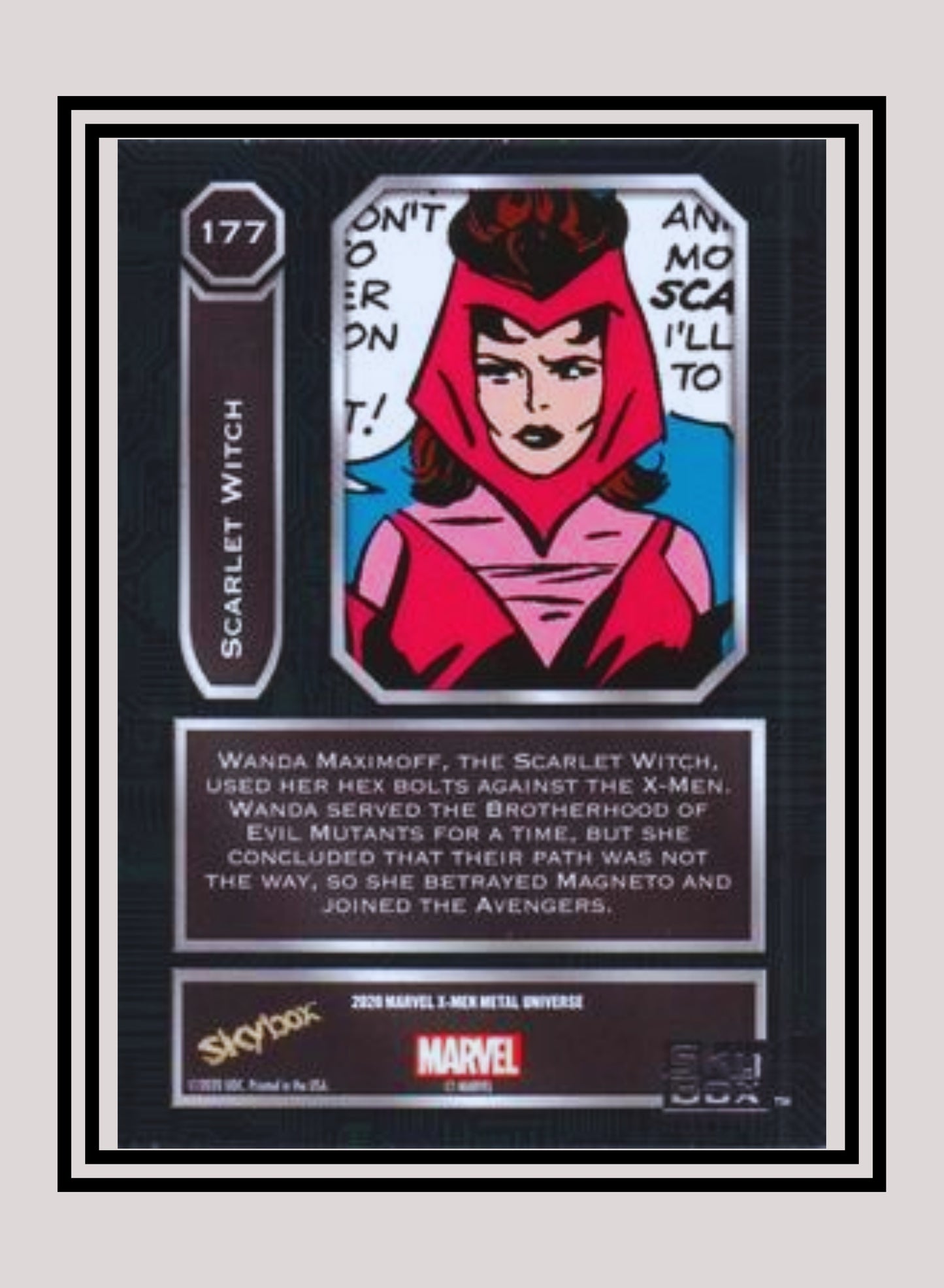 Marvel! 1x Scarlet Witch - Base High Series (#177 - 2021 Upper Deck X-Men Metal Universe)