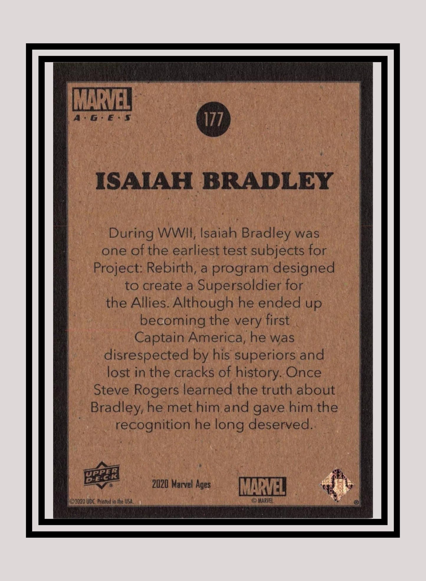 Marvel! 1x Isaiah Bradley - Base (#177 - 2020 Upper Deck Marvel Ages)