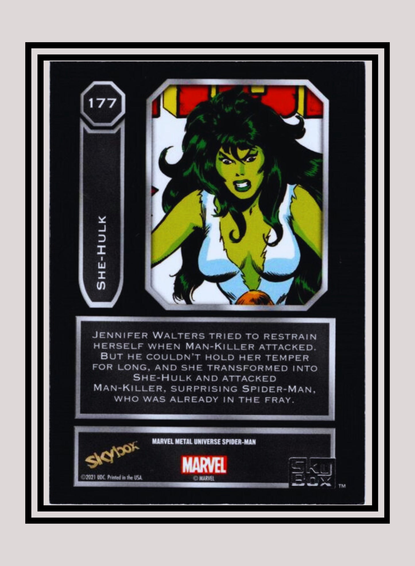 Marvel! 1x She Hulk - Base High Series (#177 - 2021 Upper Deck Spiderman Metal Universe)