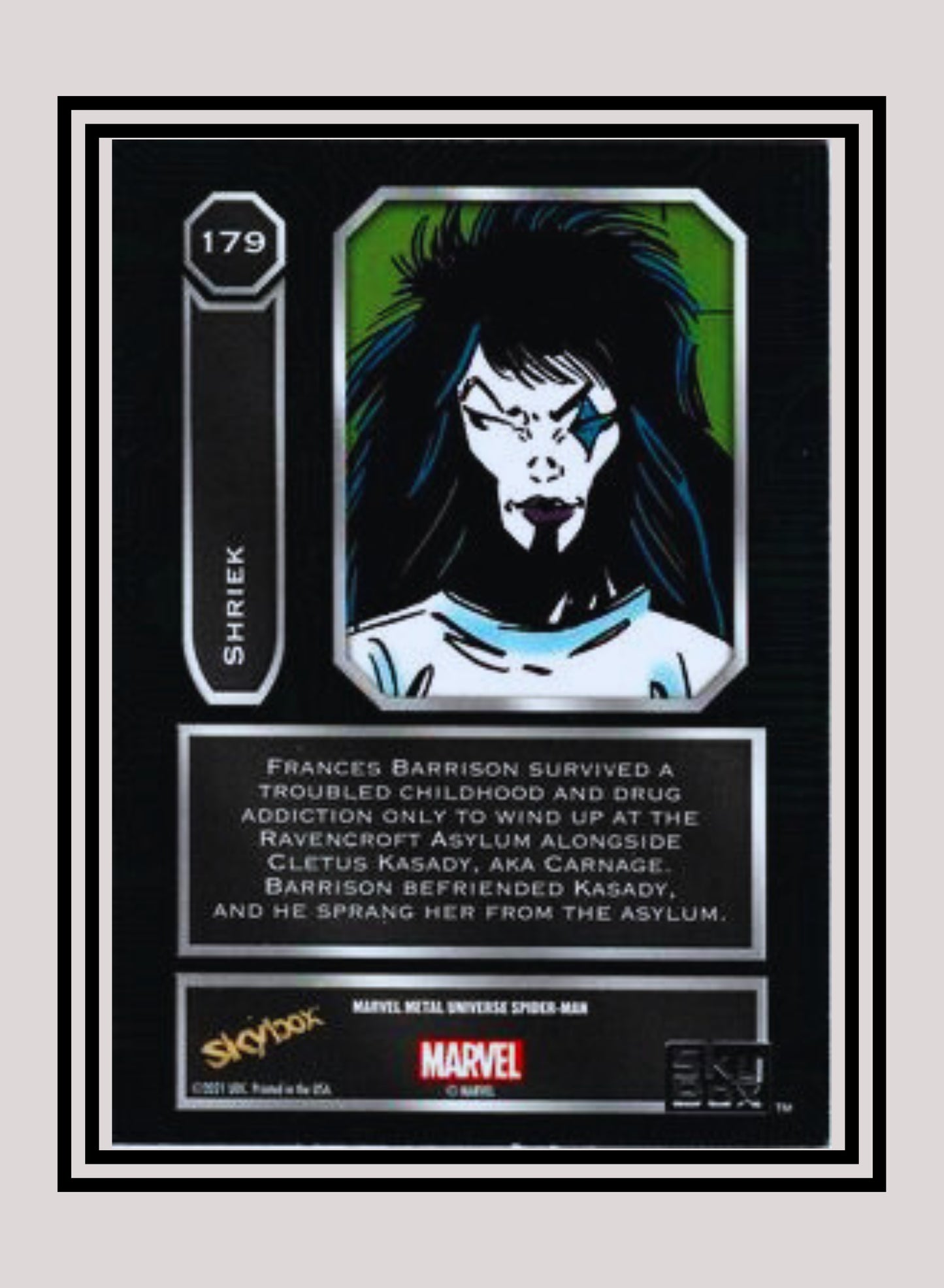 Marvel! 1x Shriek - Base High Series (#179 - 2021 Upper Deck Spiderman Metal Universe)