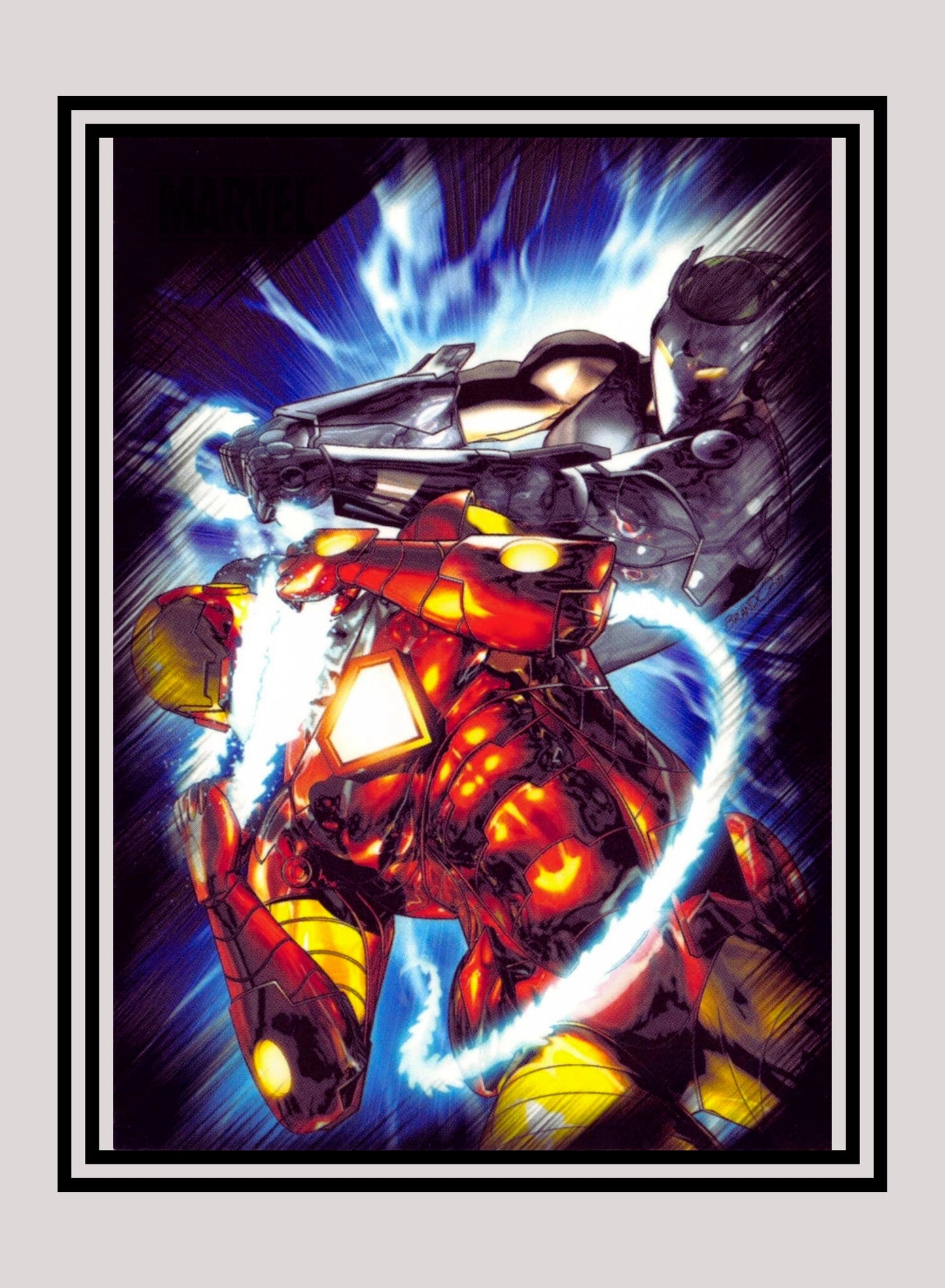 Marvel! 1x Iron Man vs. Whiplash - Base (#17 - 2010 Rittenhouse Marvel Heroes & Villains)