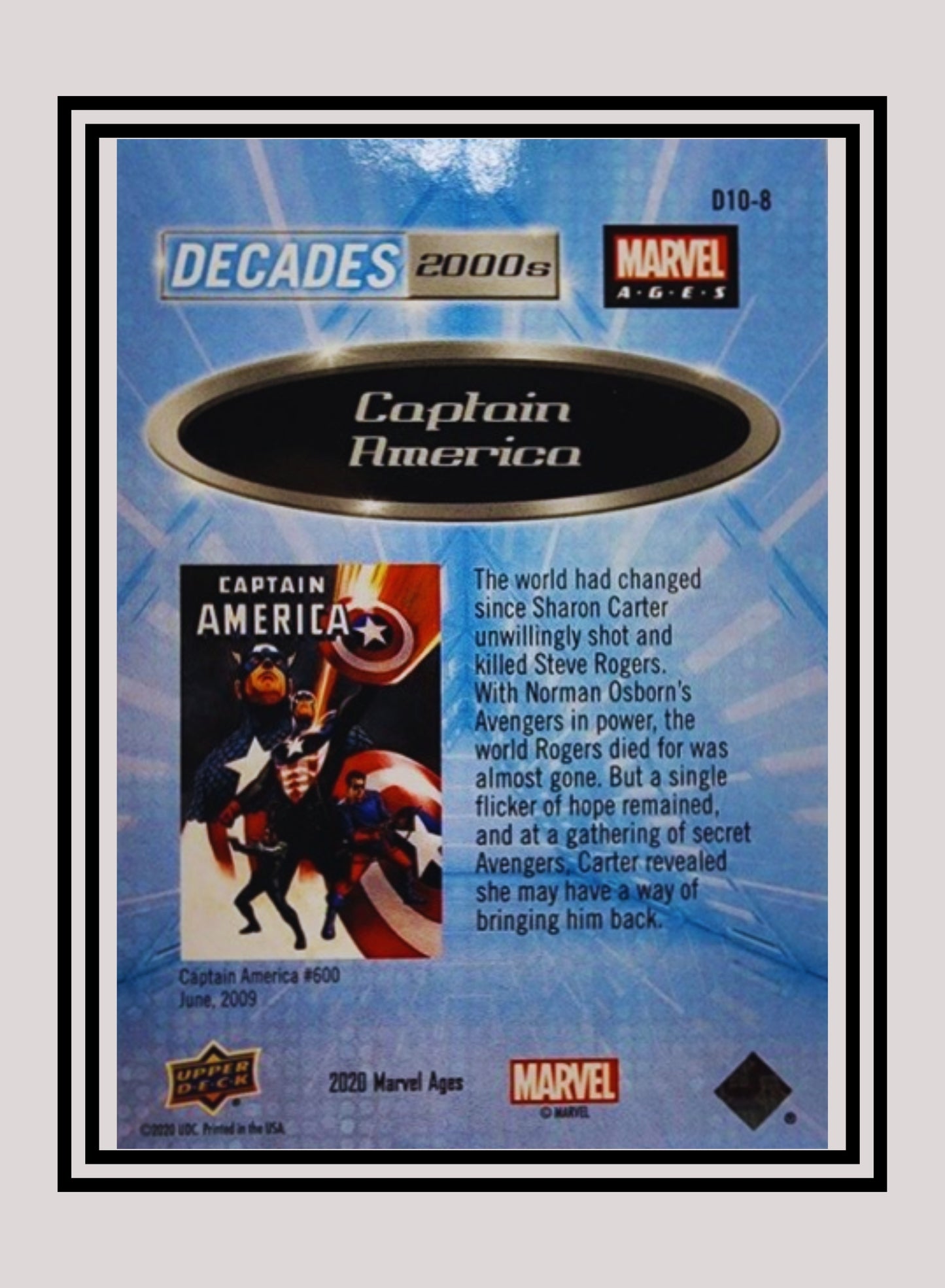 Marvel! 1x Captain America - Prism Refractor Decades 2000 (D10-8 - 2020 Upper Deck Marvel Ages)