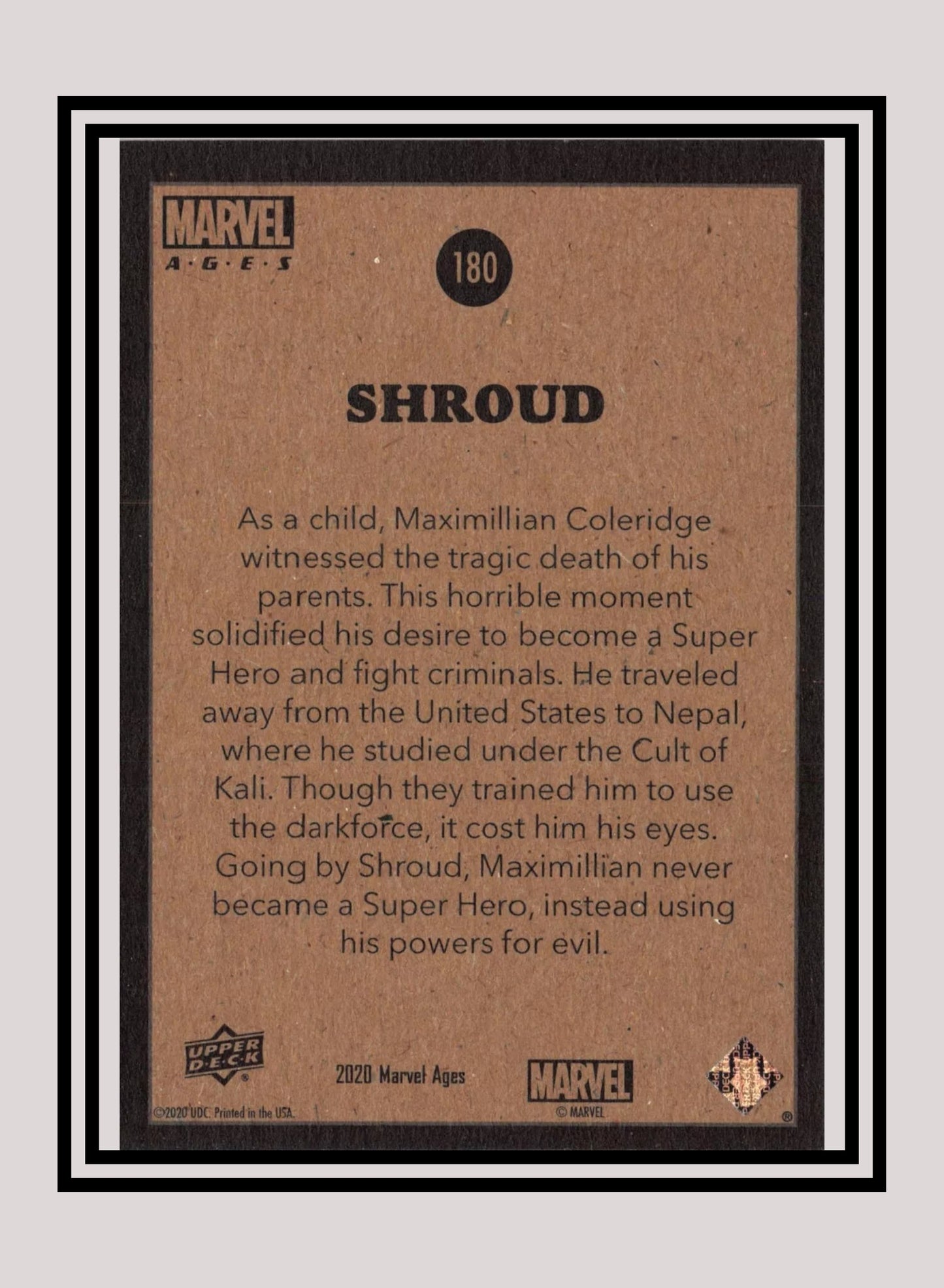 Marvel! 1x Shroud - Base (#180 - 2020 Upper Deck Marvel Ages)
