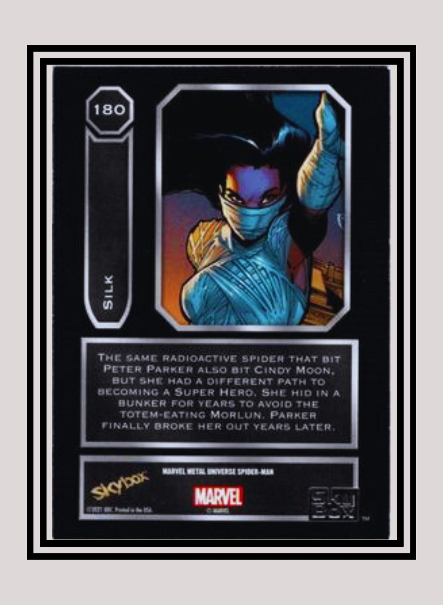 Marvel! 1x Silk - Base High Series (#180 - 2021 Upper Deck Spiderman Metal Universe)