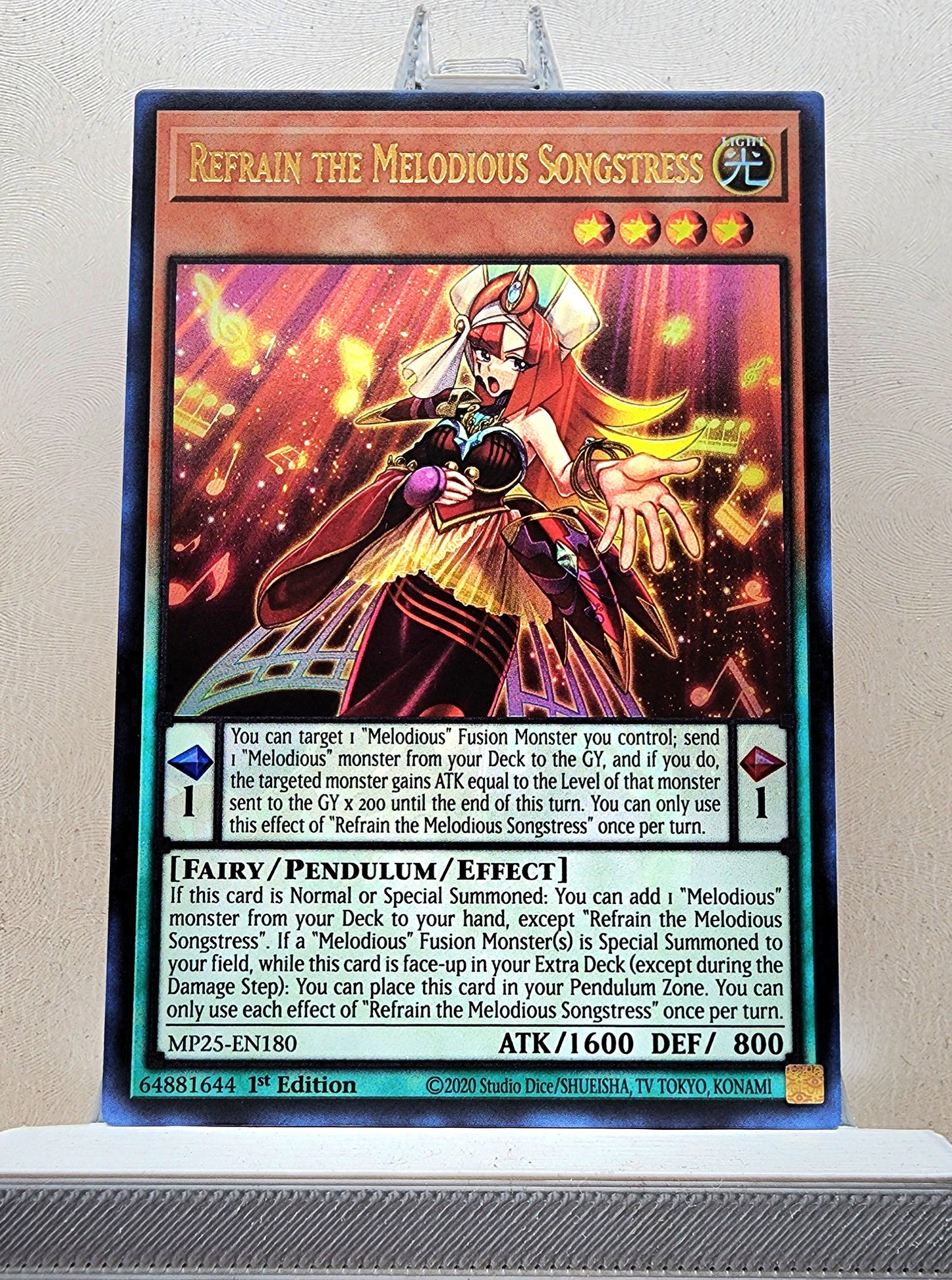 Yugioh! 1x Refrain the Melodious Songstress (MP25 - Ultra Rare) 1st Edition