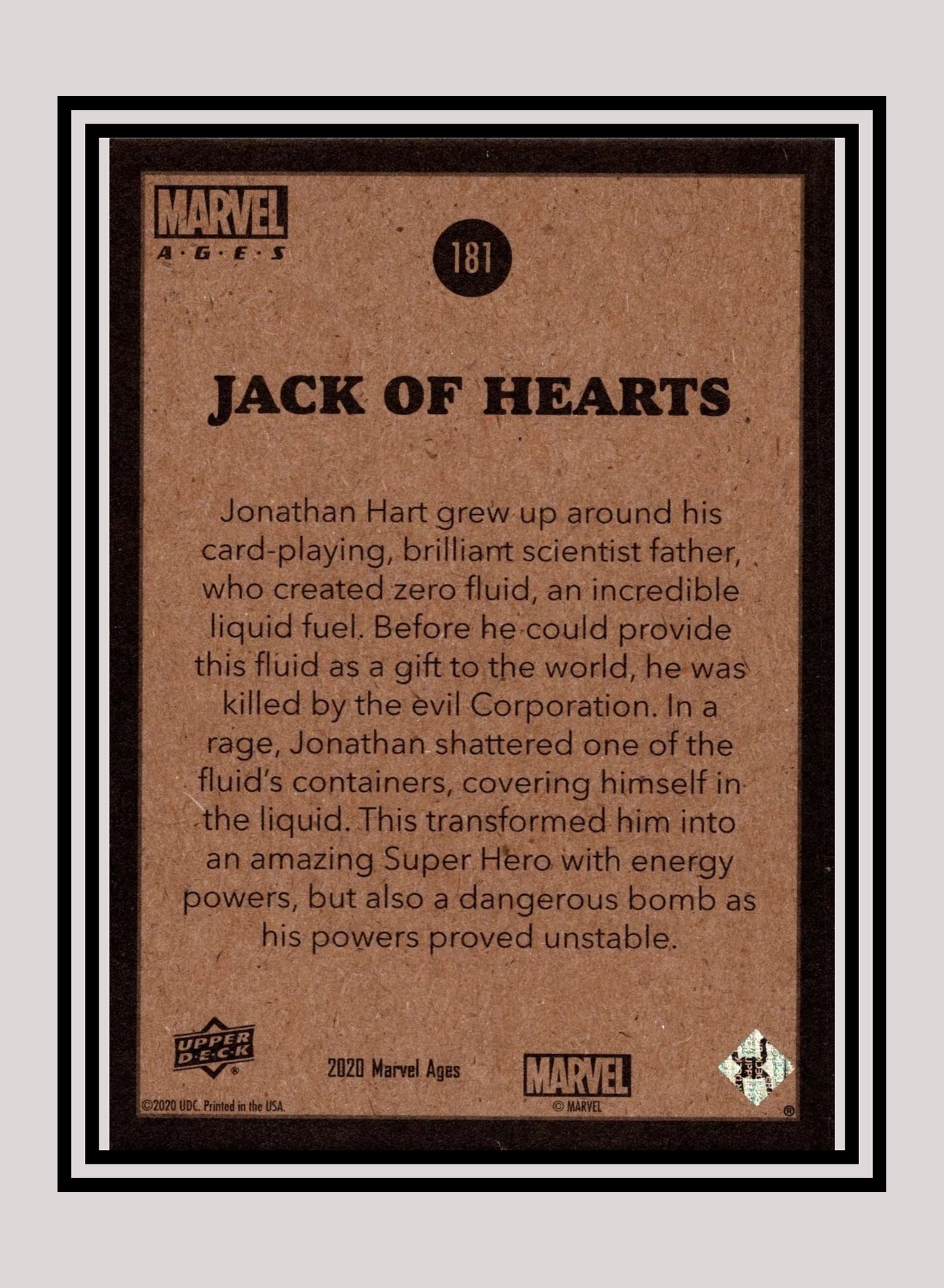 Marvel! 1x Jack of Hearts - Base (#181 - 2020 Upper Deck Marvel Ages)