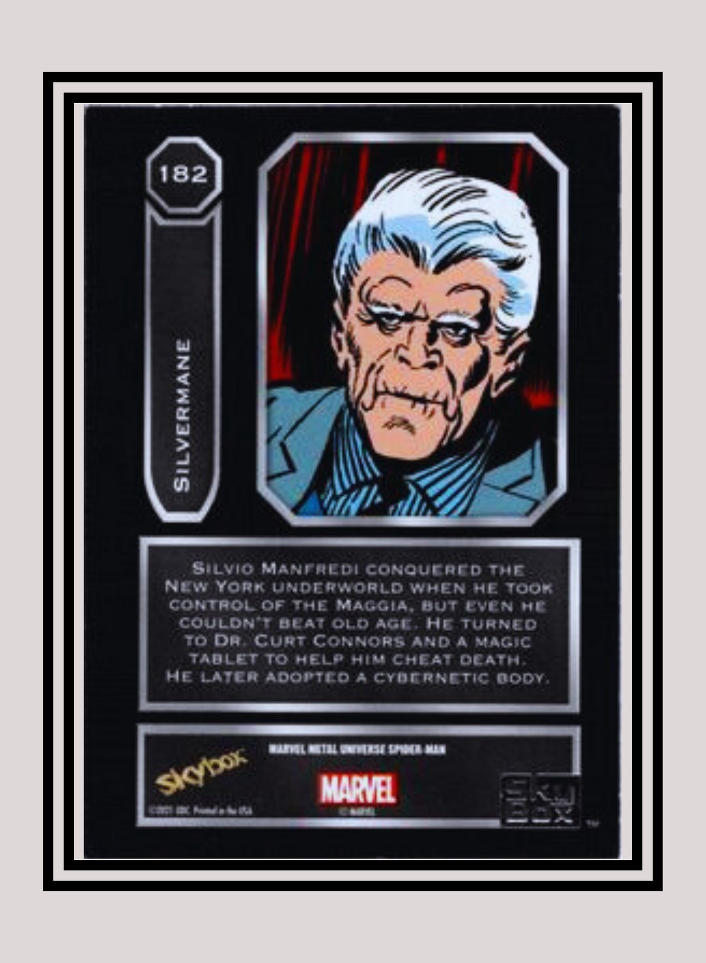 Marvel! 1x Silvermane - Base High Series (#182 - 2021 Upper Deck Spiderman Metal Universe)