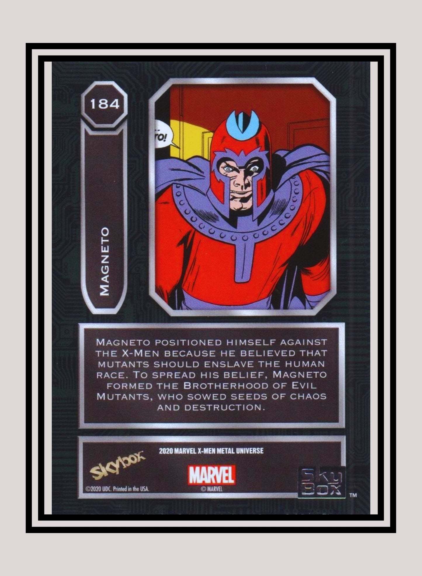 Marvel! 1x Magneto - Base High Series (#184 - 2021 Upper Deck X-Men Metal Universe)