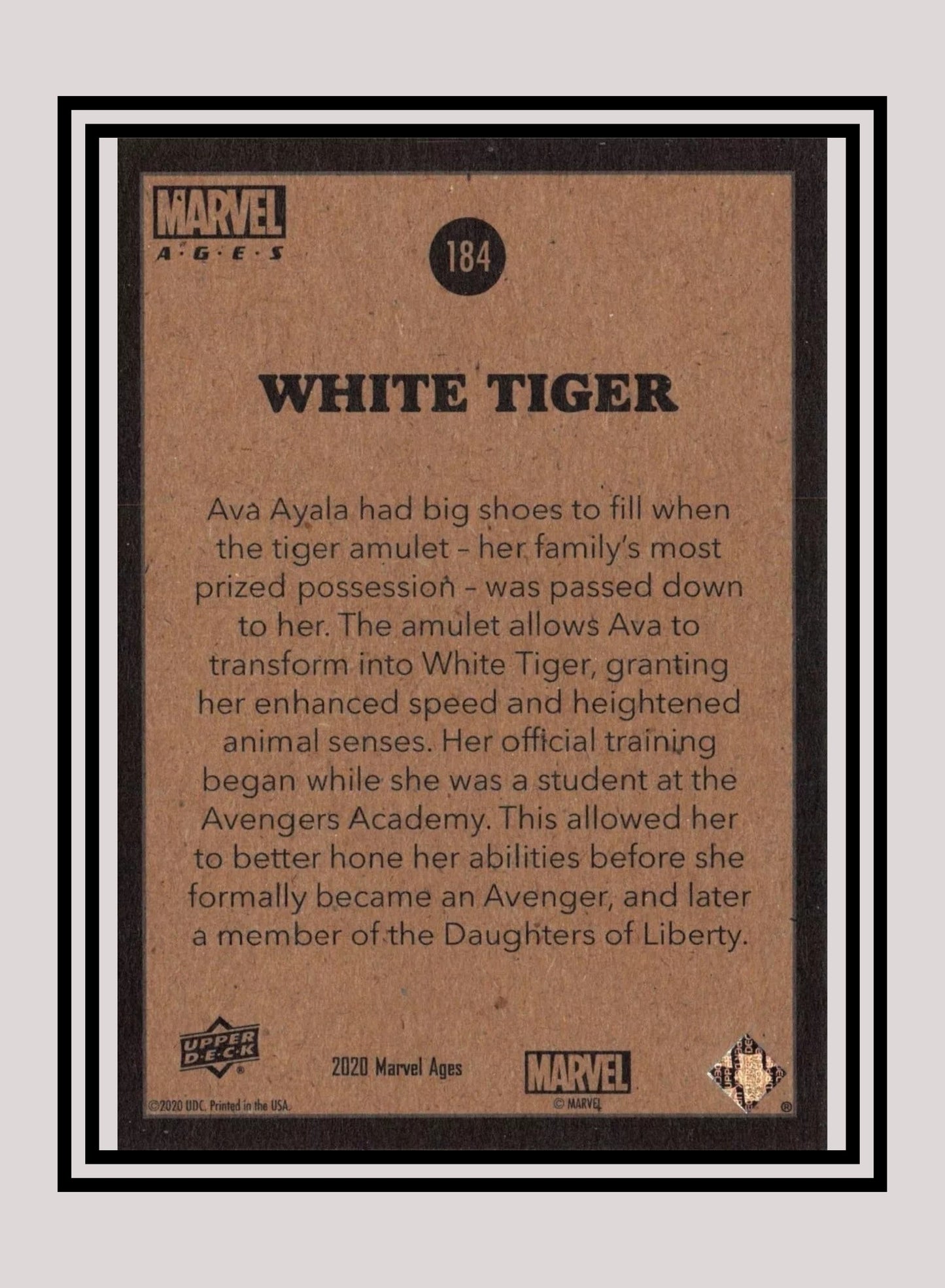 Marvel! 1x White Tiger - Base (#184 - 2020 Upper Deck Marvel Ages)